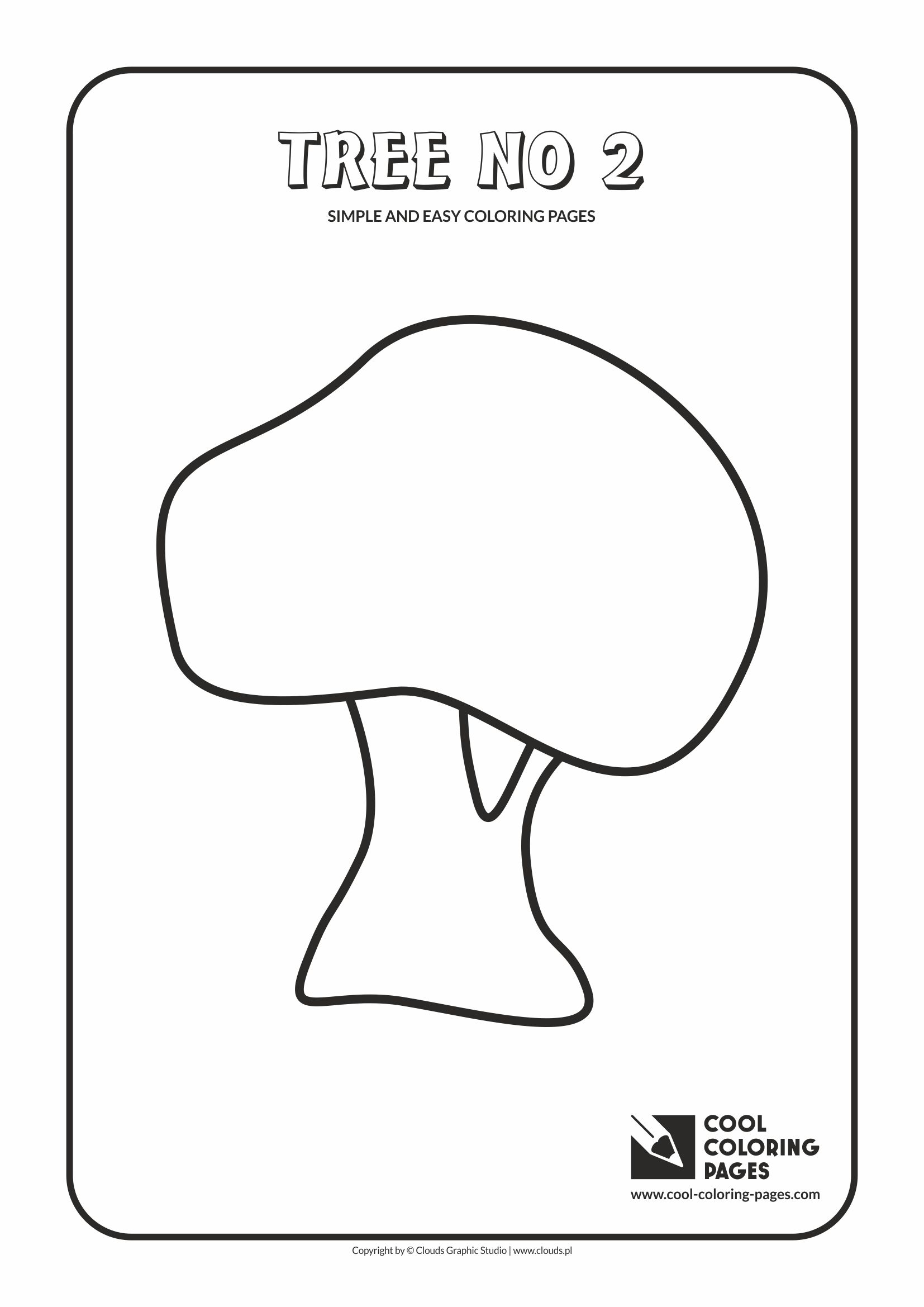 Simple and easy coloring pages for toddlers - Tree no 2