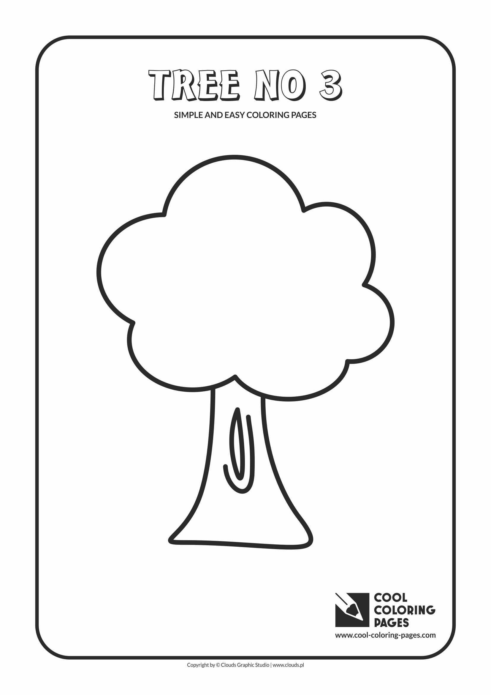 Simple and easy coloring pages for toddlers - Tree no 3