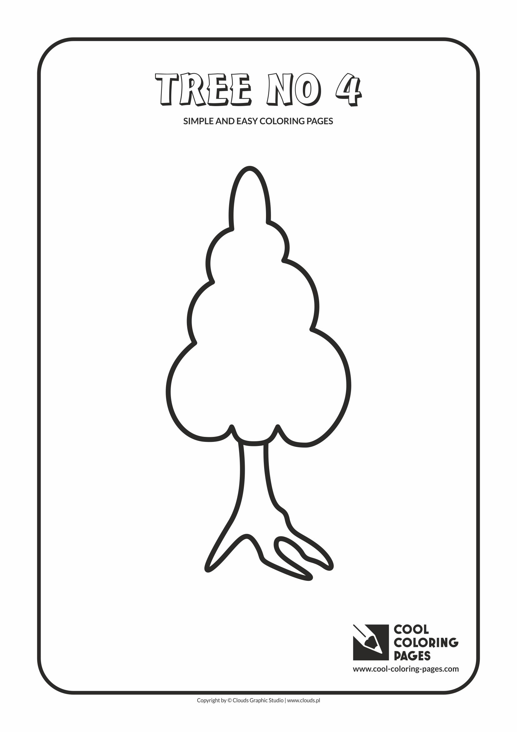 Simple and easy coloring pages for toddlers - Tree no 4