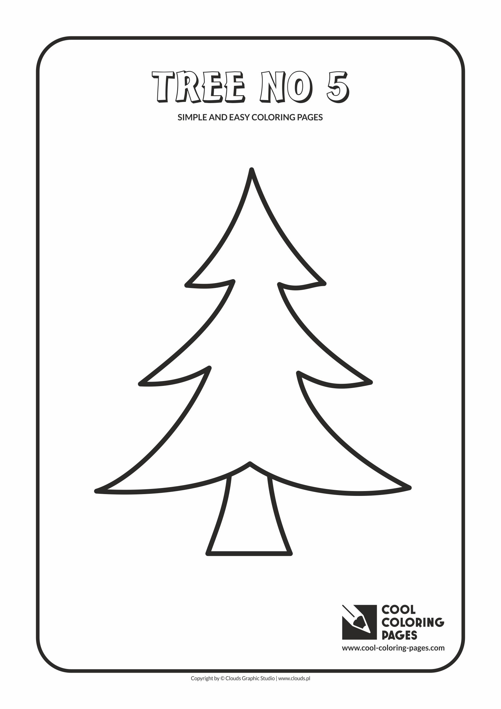 Simple and easy coloring pages for toddlers - Tree no 5