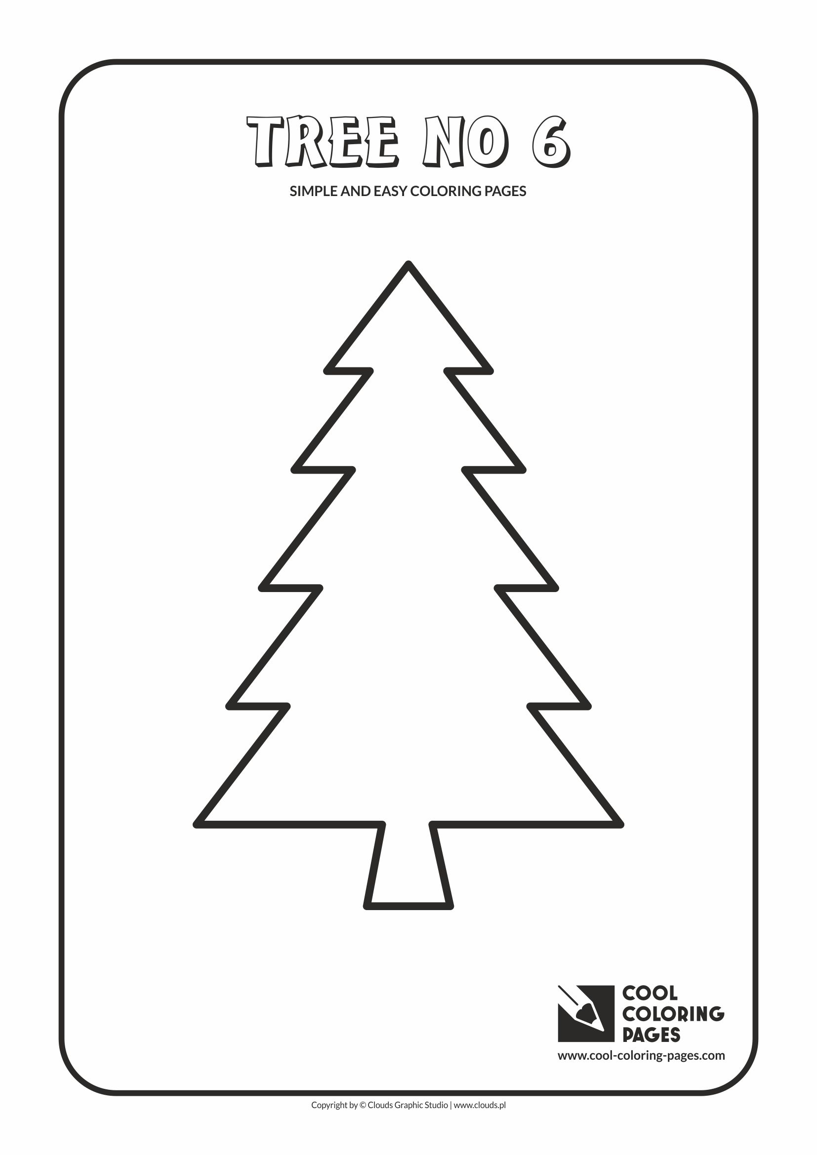 Simple and easy coloring pages for toddlers - Tree no 6