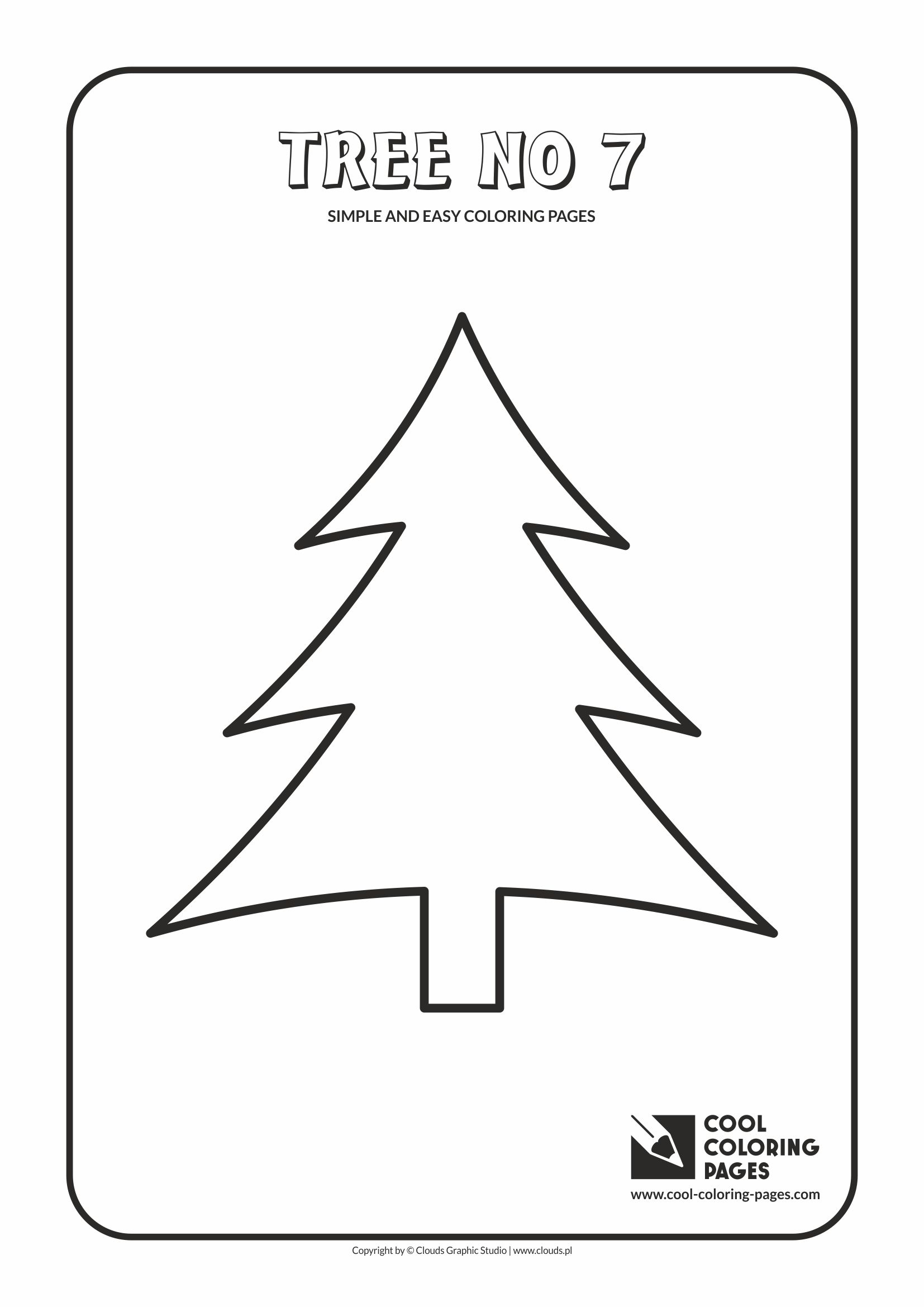 Simple and easy coloring pages for toddlers - Tree no 7