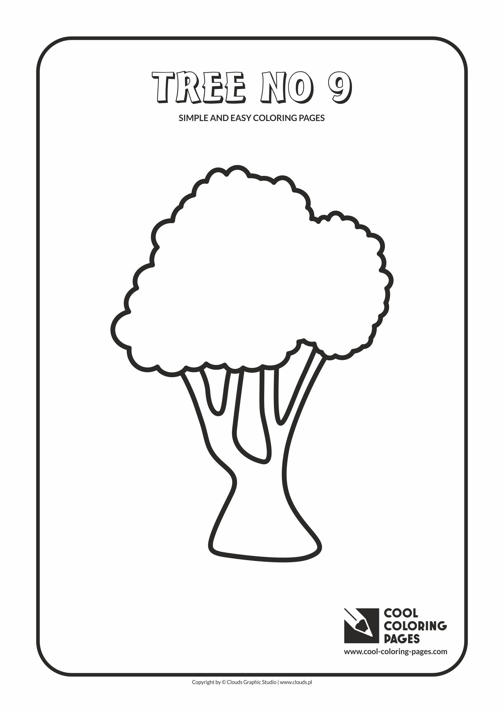 Simple and easy coloring pages for toddlers - Tree no 9