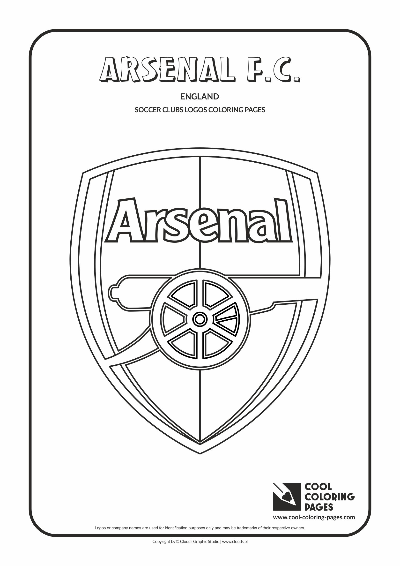 Cool Coloring Pages - Soccer Club Logos / Arsenal F.C. logo / Coloring page with Arsenal F.C. logo