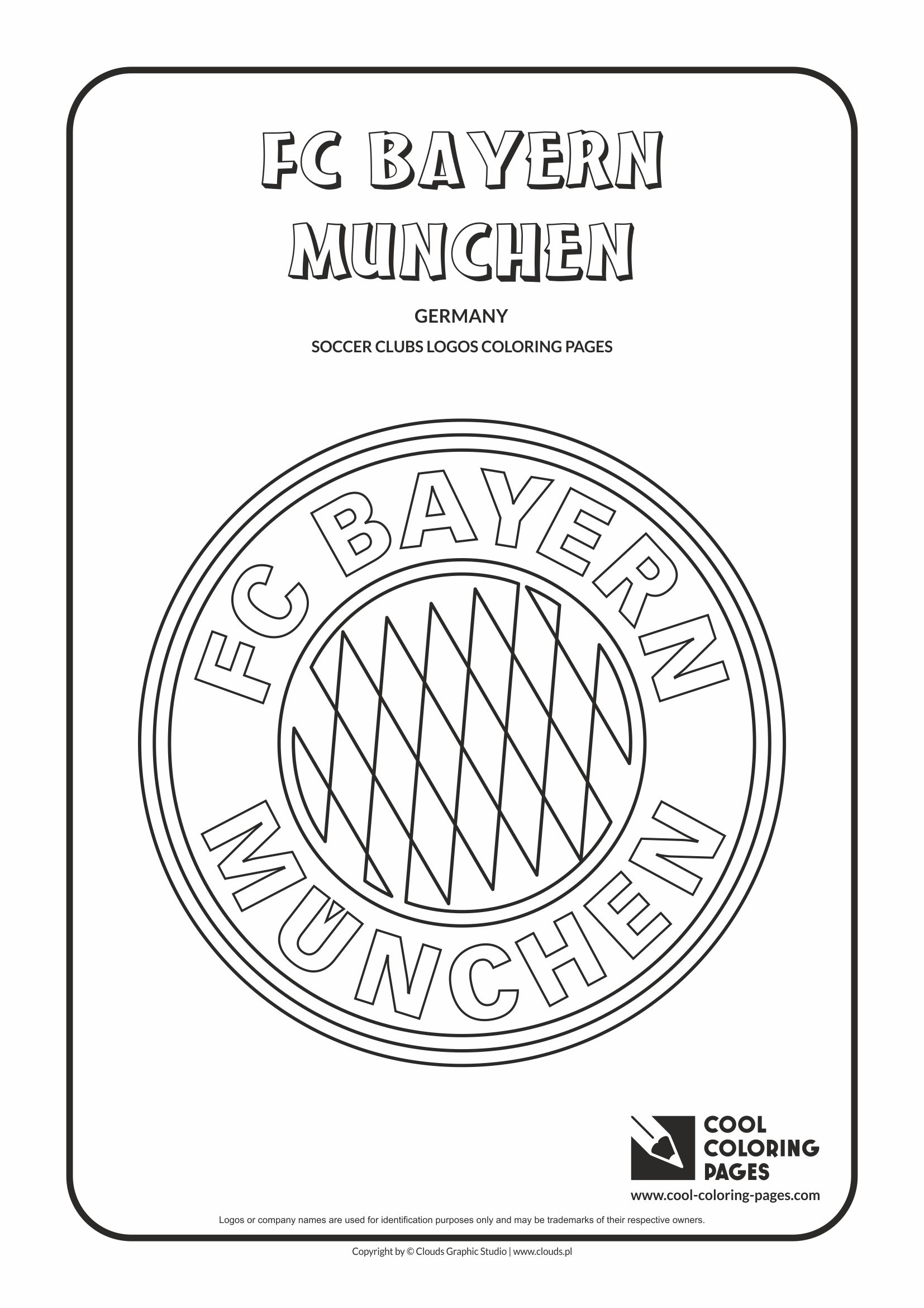 Cool Coloring Pages - Soccer Club Logos / FC Bayern Munchen logo / Coloring page with FC Bayern Munchen logo