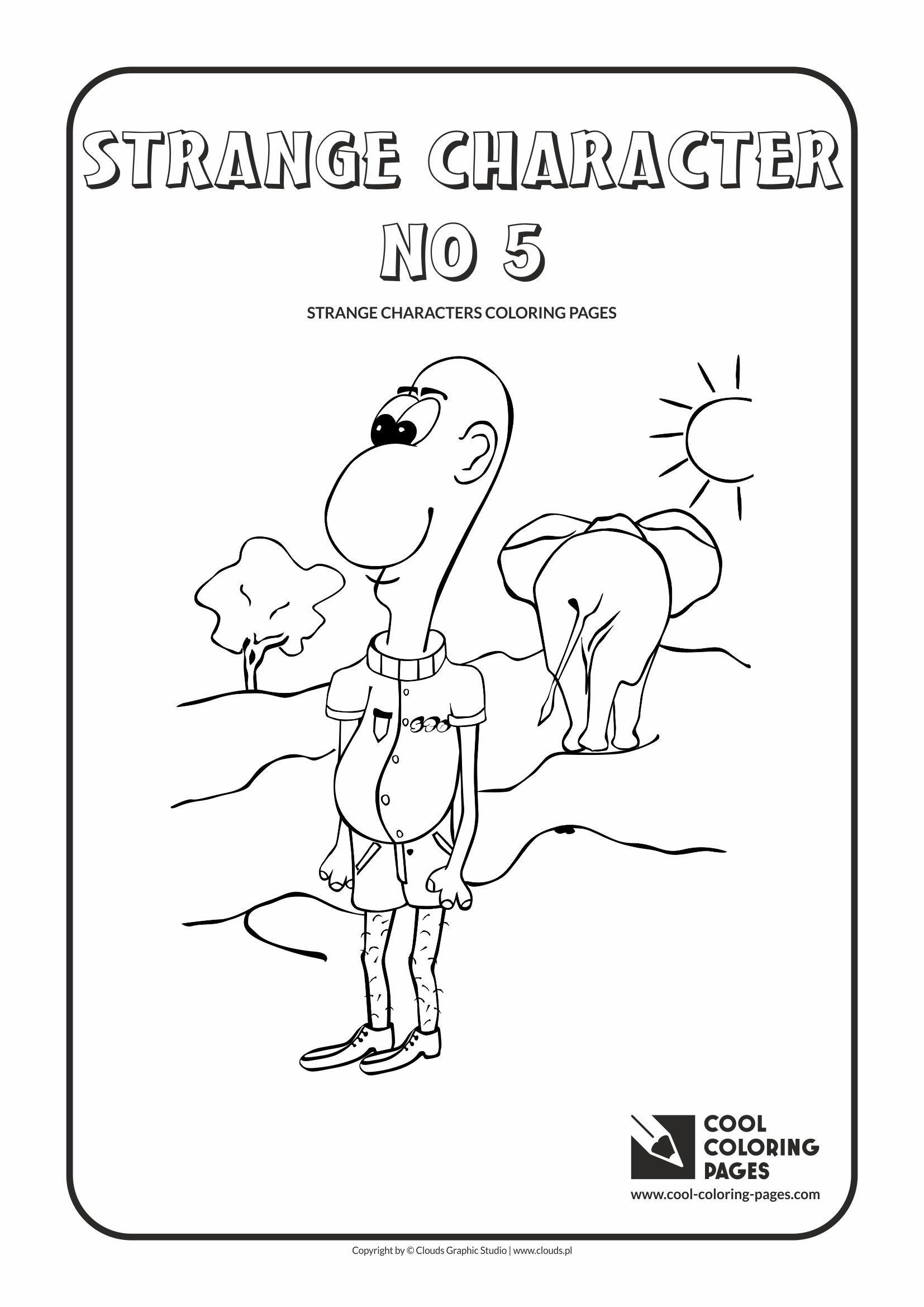 Cool Coloring Pages - Others / Strange character no 5 / Coloring page with strange character no 5