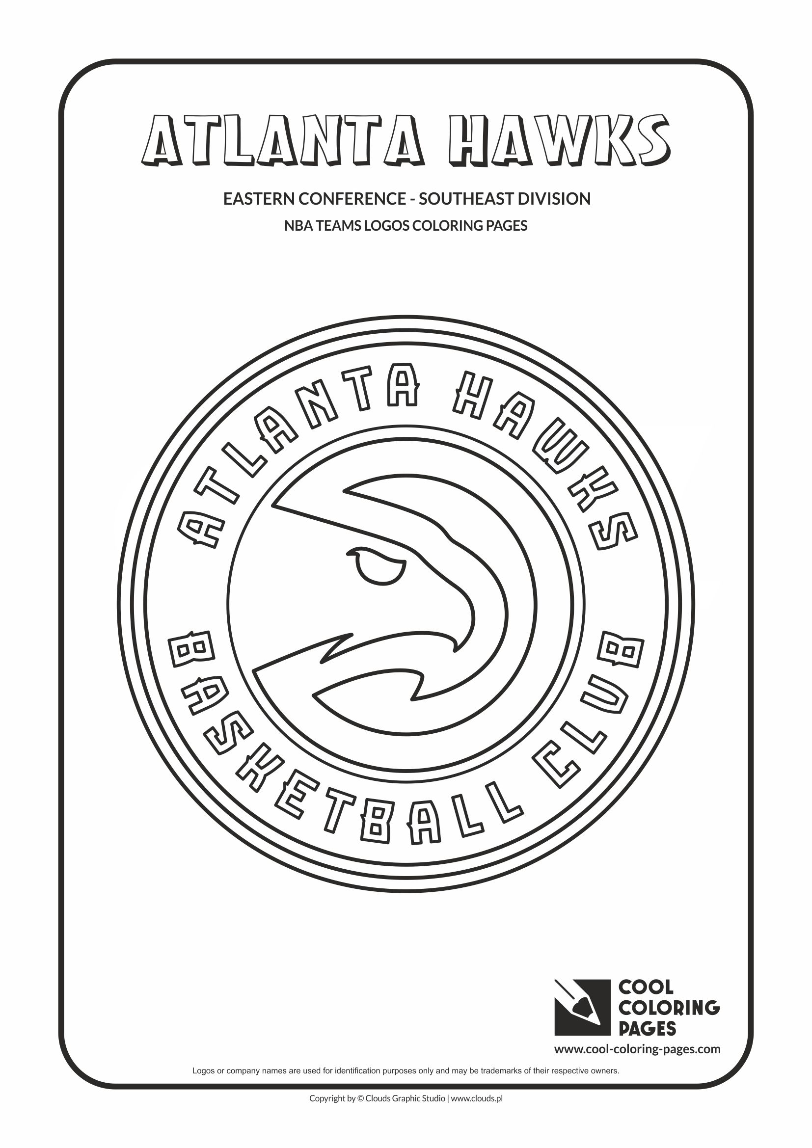 Cool Coloring Pages - NBA Basketball Clubs Logos - Easter Conference - Southeast Division / Atlanta Hawks logo / Coloring page with Atlanta Hawks logo