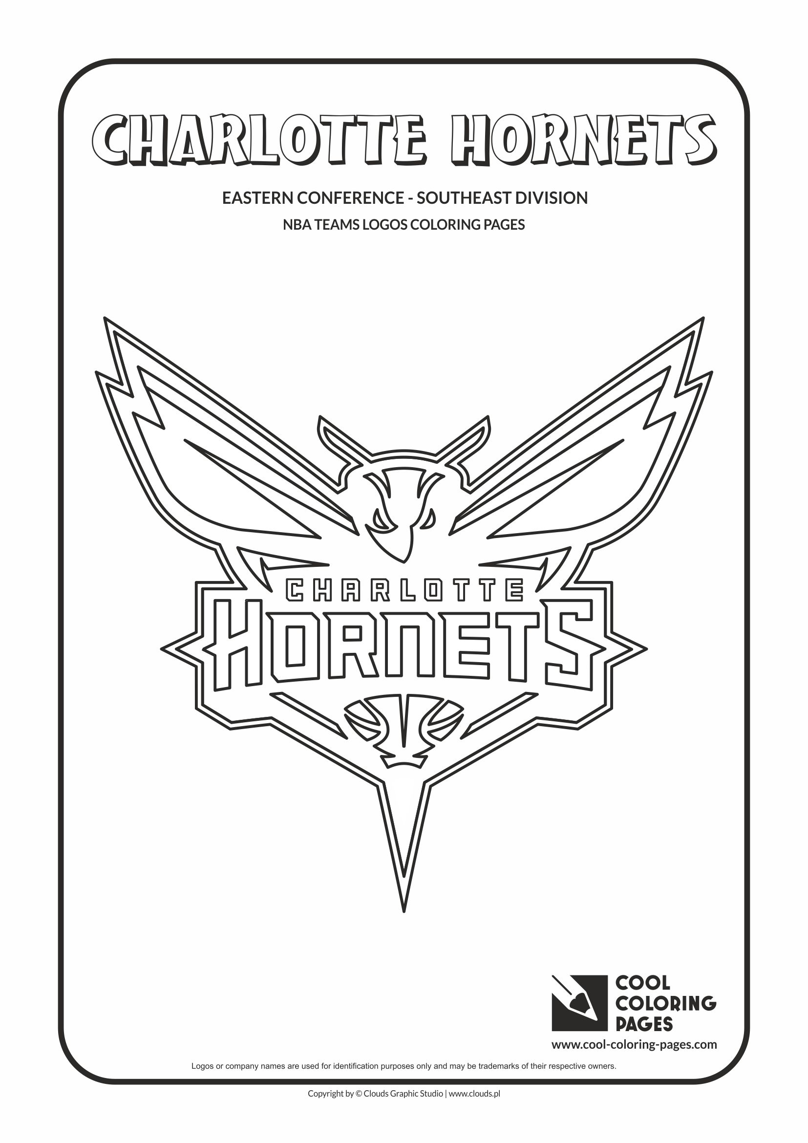 Cool Coloring Pages - NBA Basketball Clubs Logos - Easter Conference - Southeast Division / Charlotte Hornets logo / Coloring page with Charlotte Hornets logo