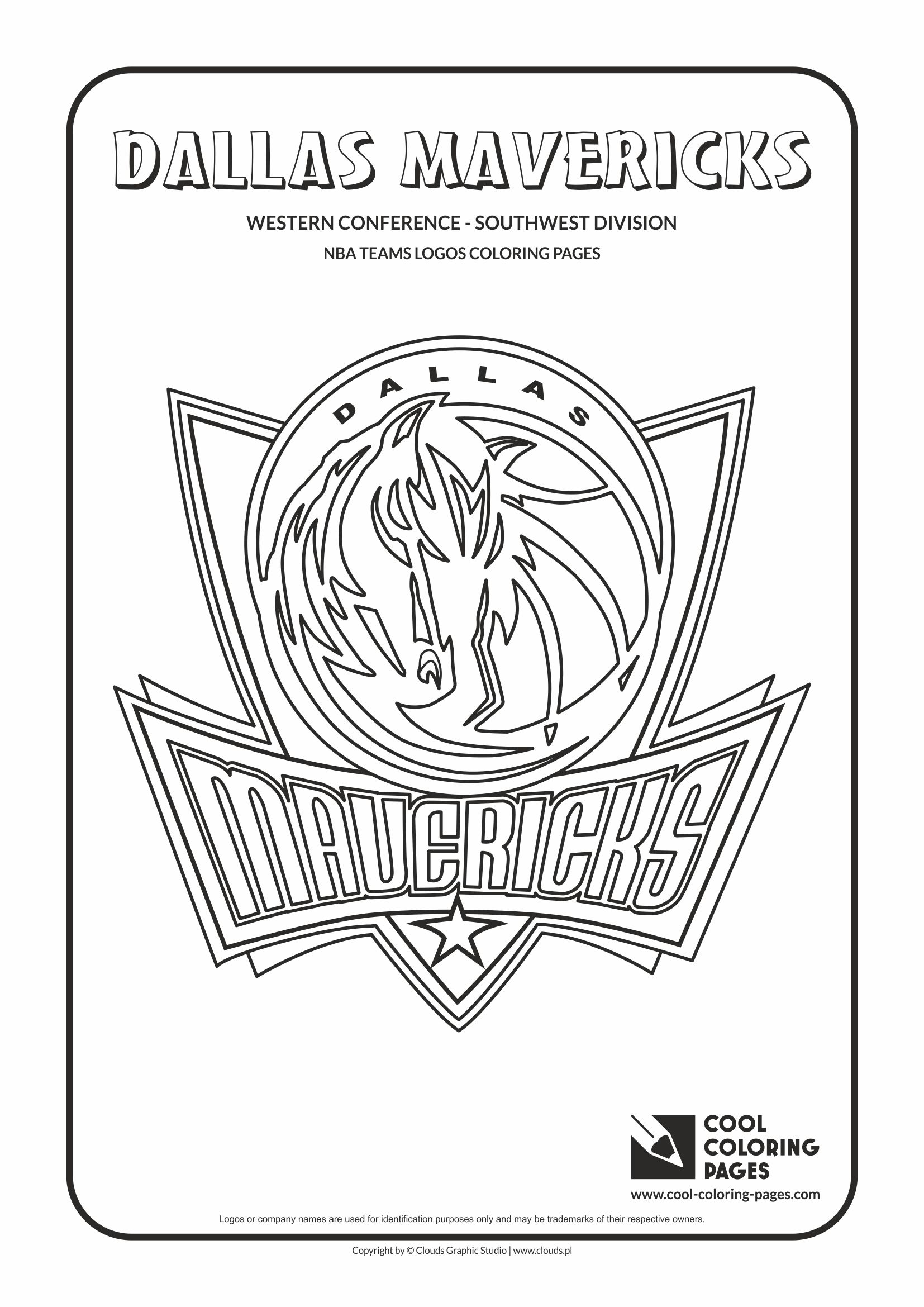 Cool Coloring Pages - NBA Basketball Clubs Logos - Western Conference - Southwest Division / Dallas Mavericks logo / Coloring page with Dallas Mavericks logo