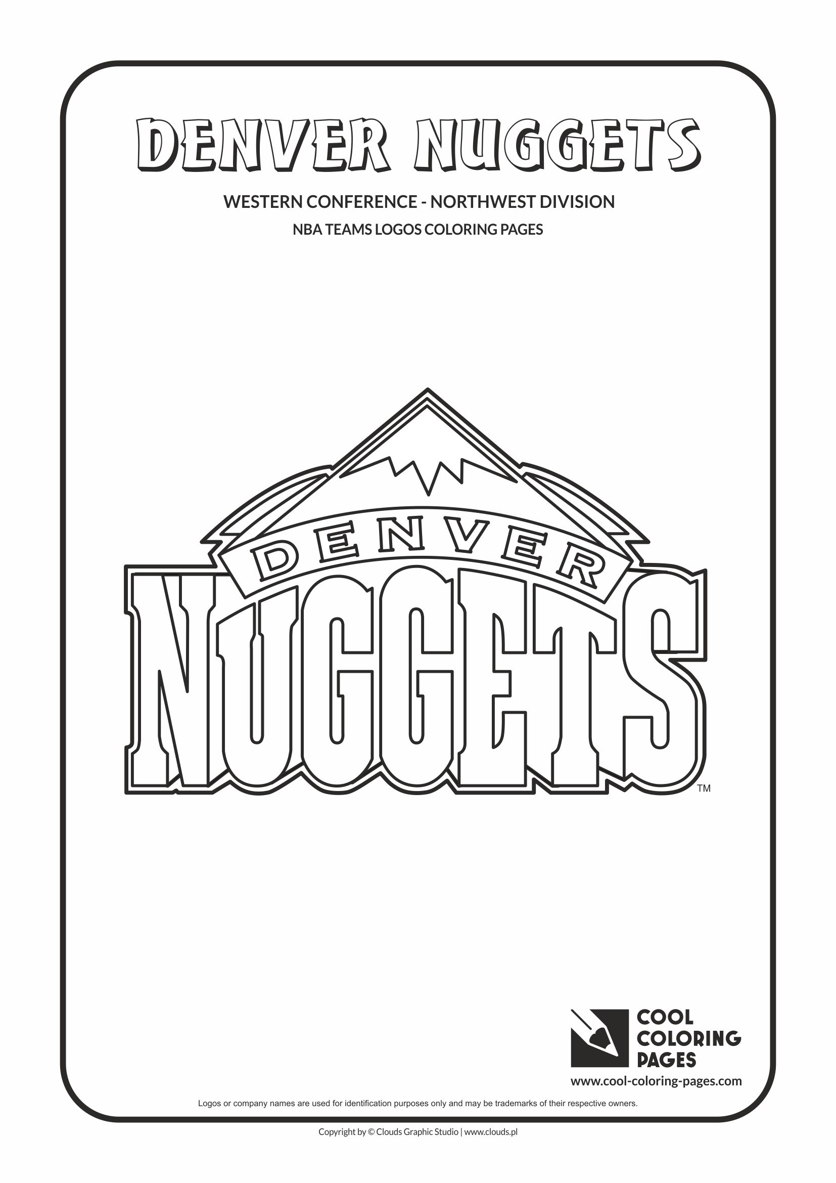 Cool Coloring Pages - NBA Basketball Clubs Logos - Western Conference - Northwest Division / Denver Nuggets logo / Coloring page with Denver Nuggets logo
