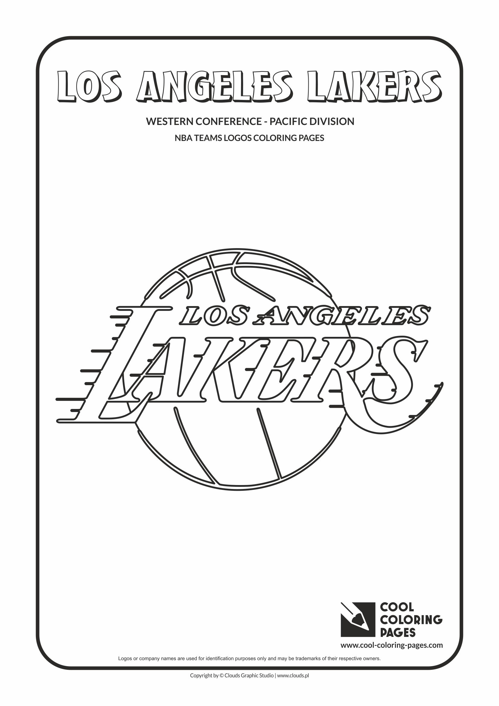 Cool Coloring Pages - NBA Basketball Clubs Logos - Western Conference - Pacific Division / Los Angeles Lakers logo / Coloring page with Los Angeles Lakers logo
