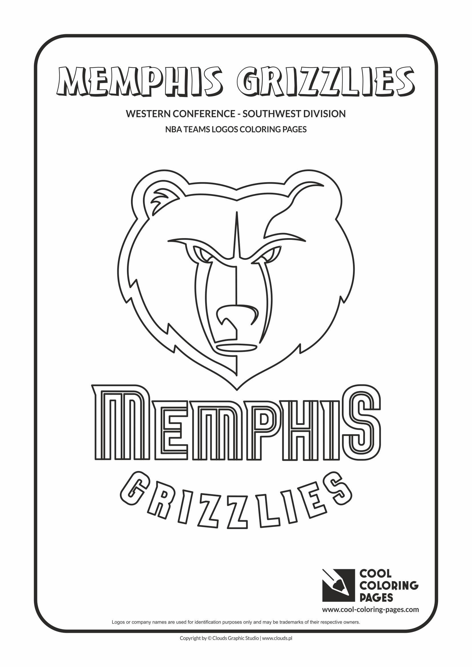 Cool Coloring Pages - NBA Basketball Clubs Logos - Western Conference - Southwest Division / Memphies Grizzlies logo / Coloring page with Memphies Grizzlies logo