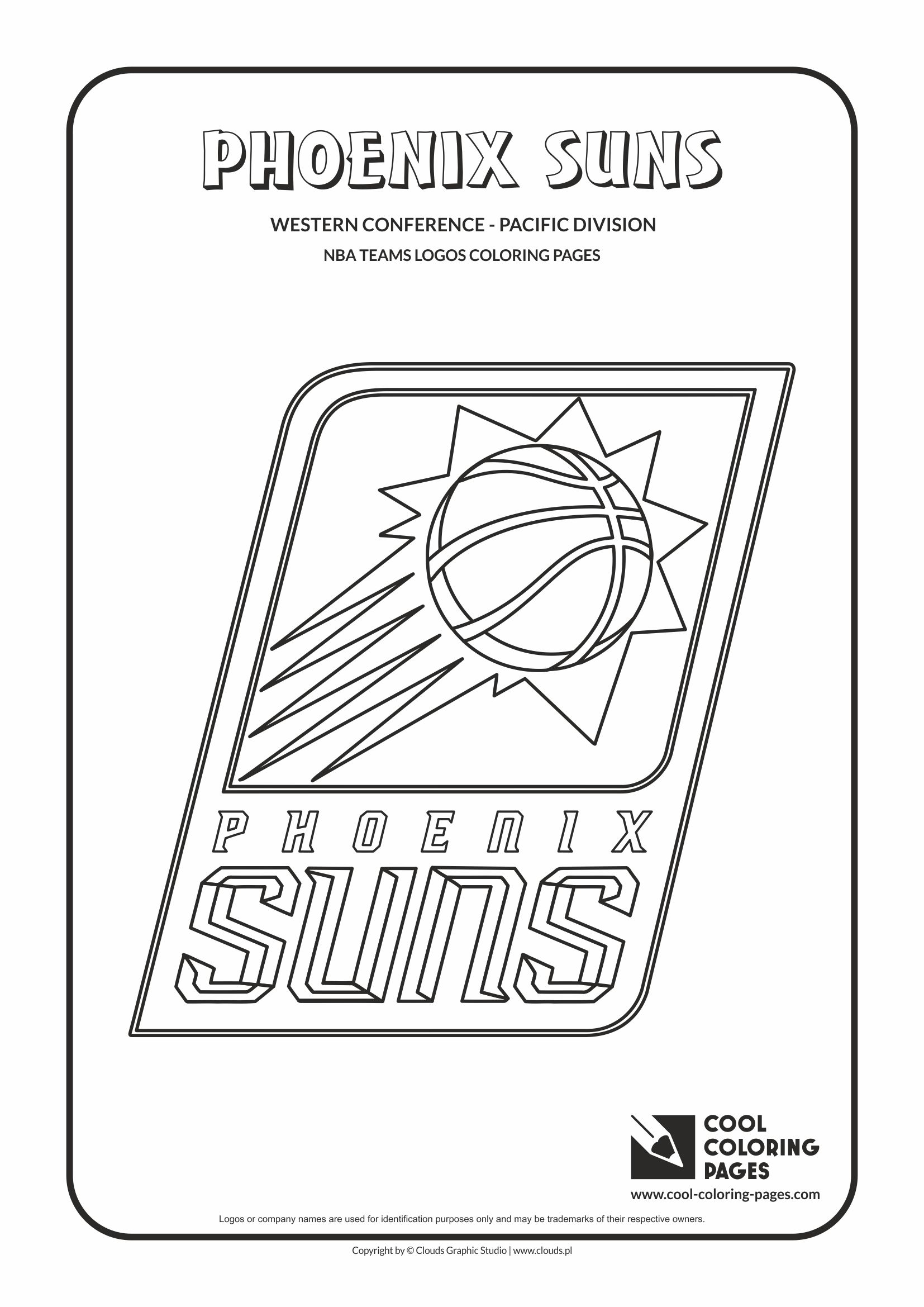 Cool Coloring Pages - NBA Basketball Clubs Logos - Western Conference - Pacific Division / Phoenix Suns logo / Coloring page with Phoenix Suns logo
