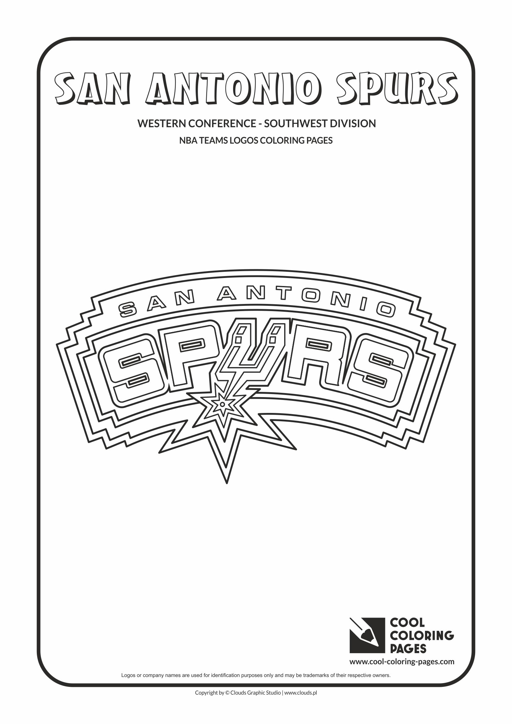 Cool Coloring Pages - NBA Basketball Clubs Logos - Western Conference - Southwest Division / San Antonio Spurs logo / Coloring page with San Antonio Spurs logo