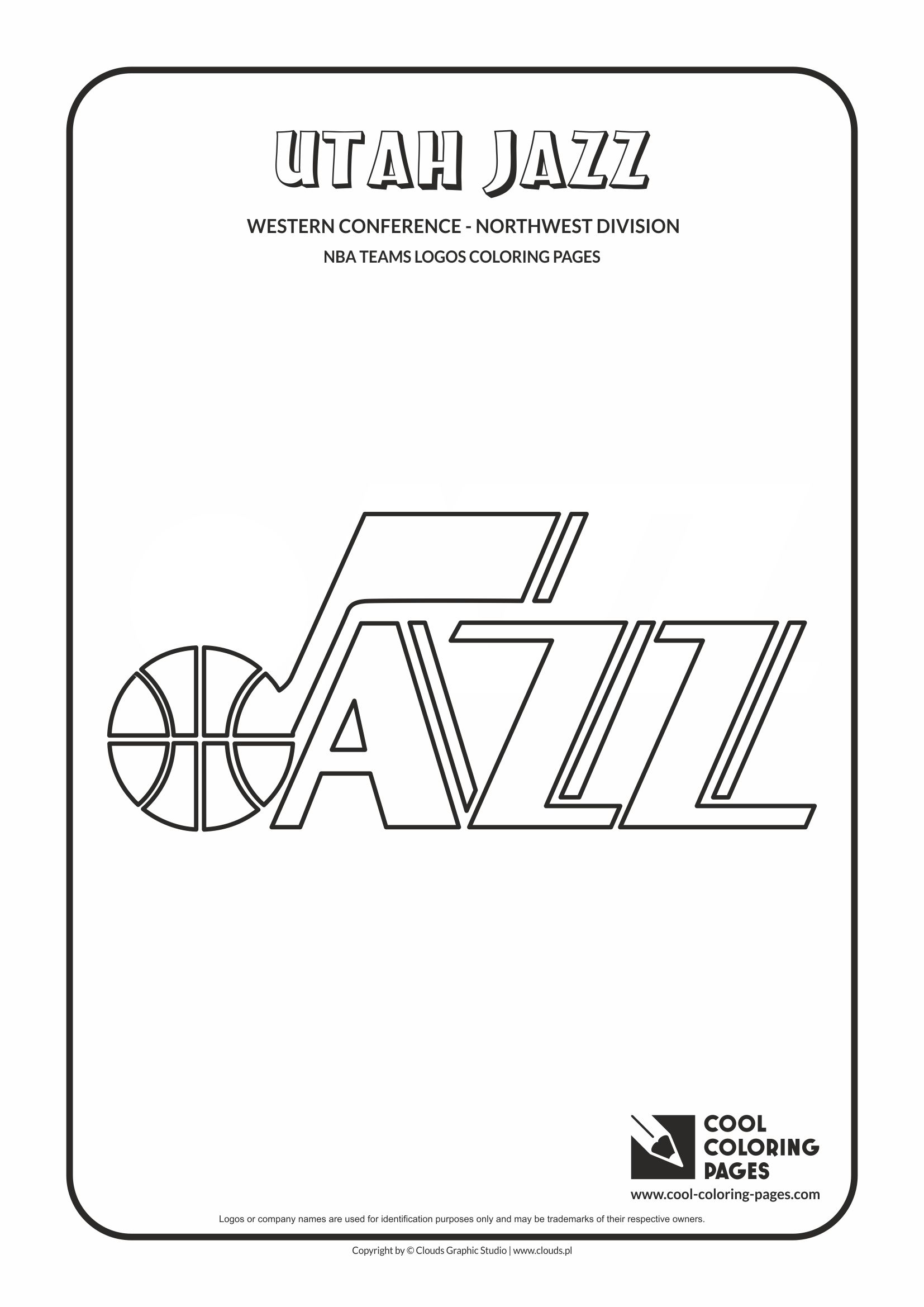 Cool Coloring Pages - NBA Basketball Clubs Logos - Western Conference - Northwest Division / Utah Jazz logo / Coloring page with Utah Jazz logo