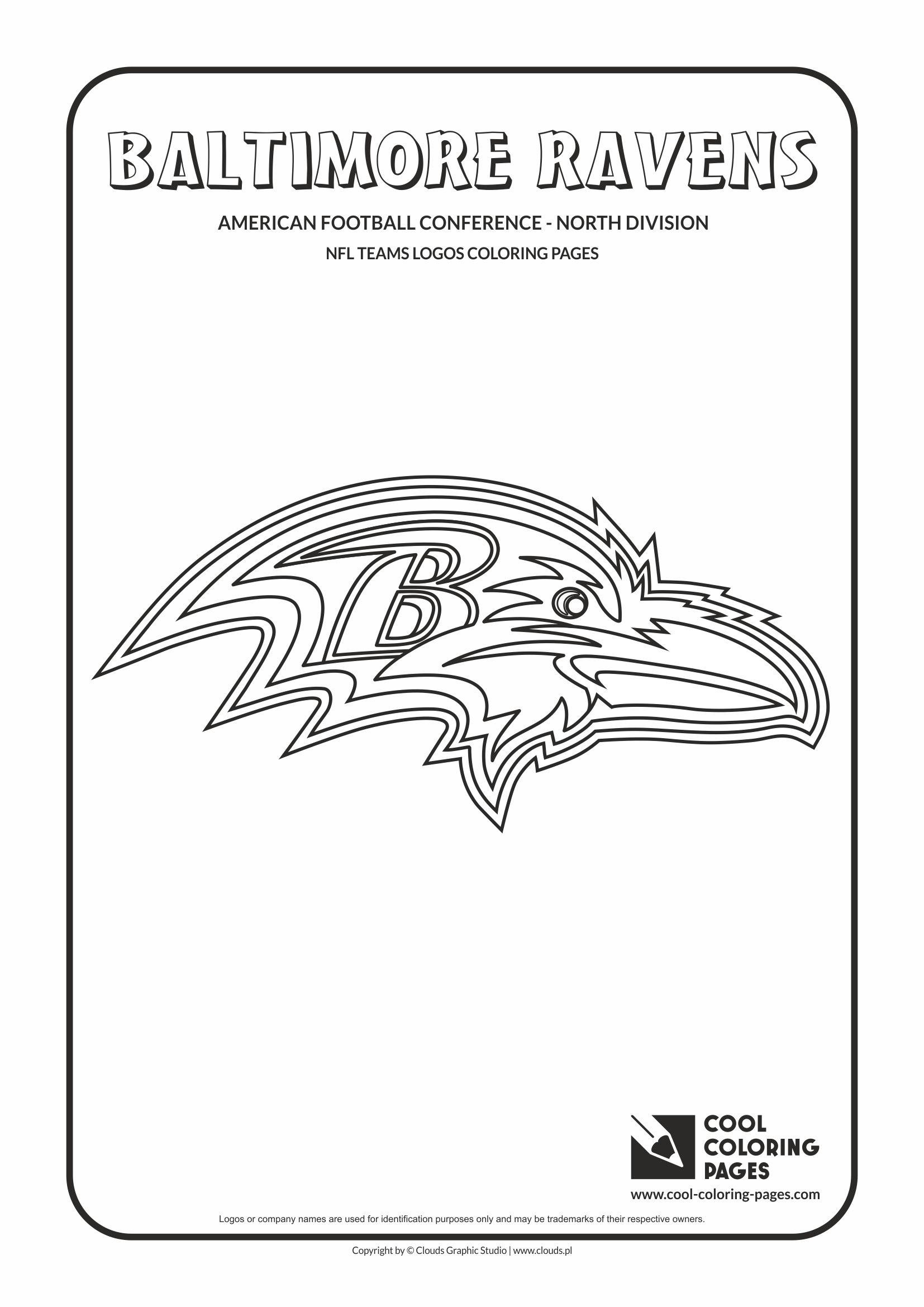Cool Coloring Pages - NFL American Football Clubs Logos - American Football Conference - North Division / Baltimore Ravens logo / Coloring page with Baltimore Ravens logo