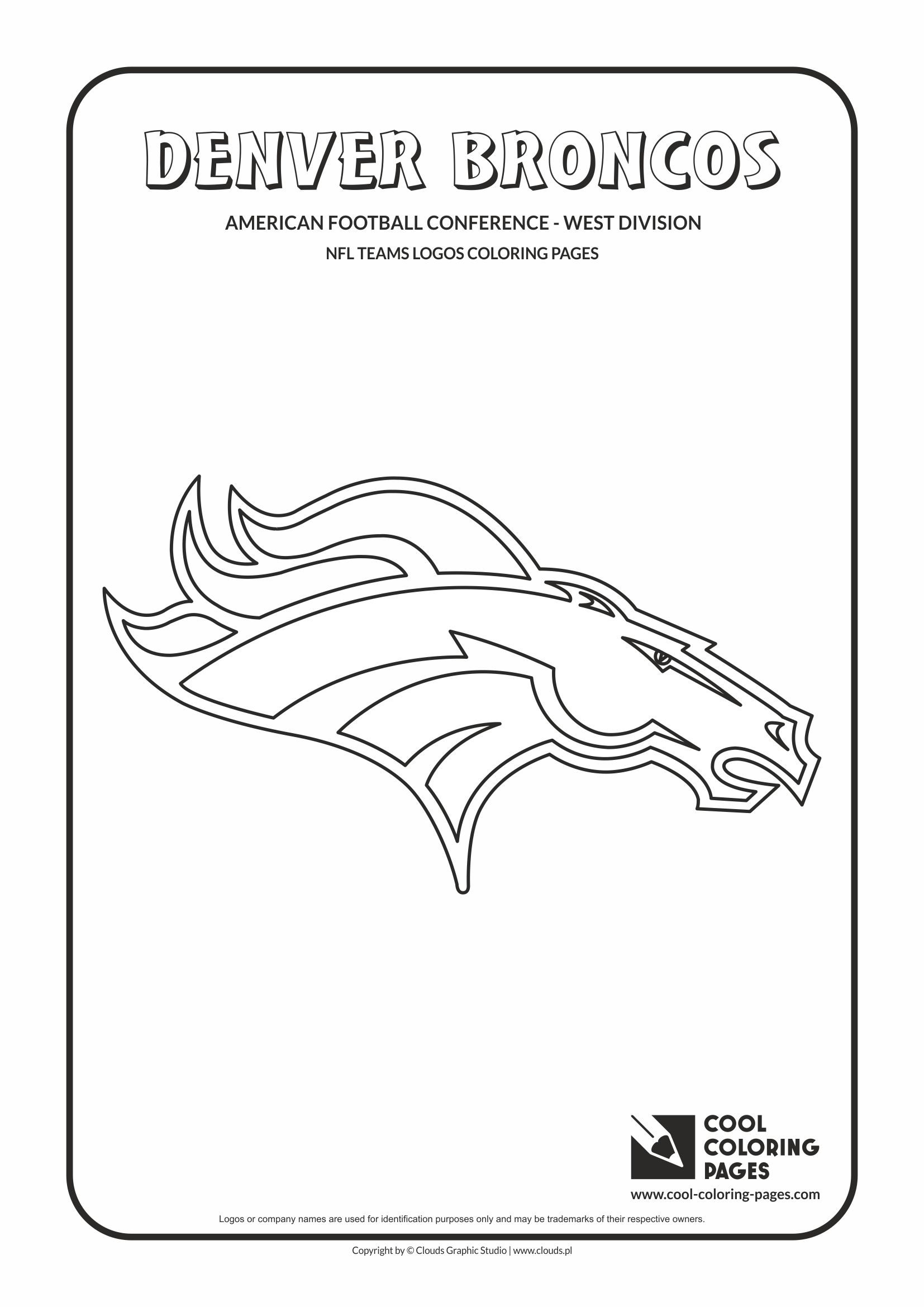 Cool Coloring Pages - NFL American Football Clubs Logos - American Football Conference - West Division / Denver Broncos logo / Coloring page with Denver Broncos logo