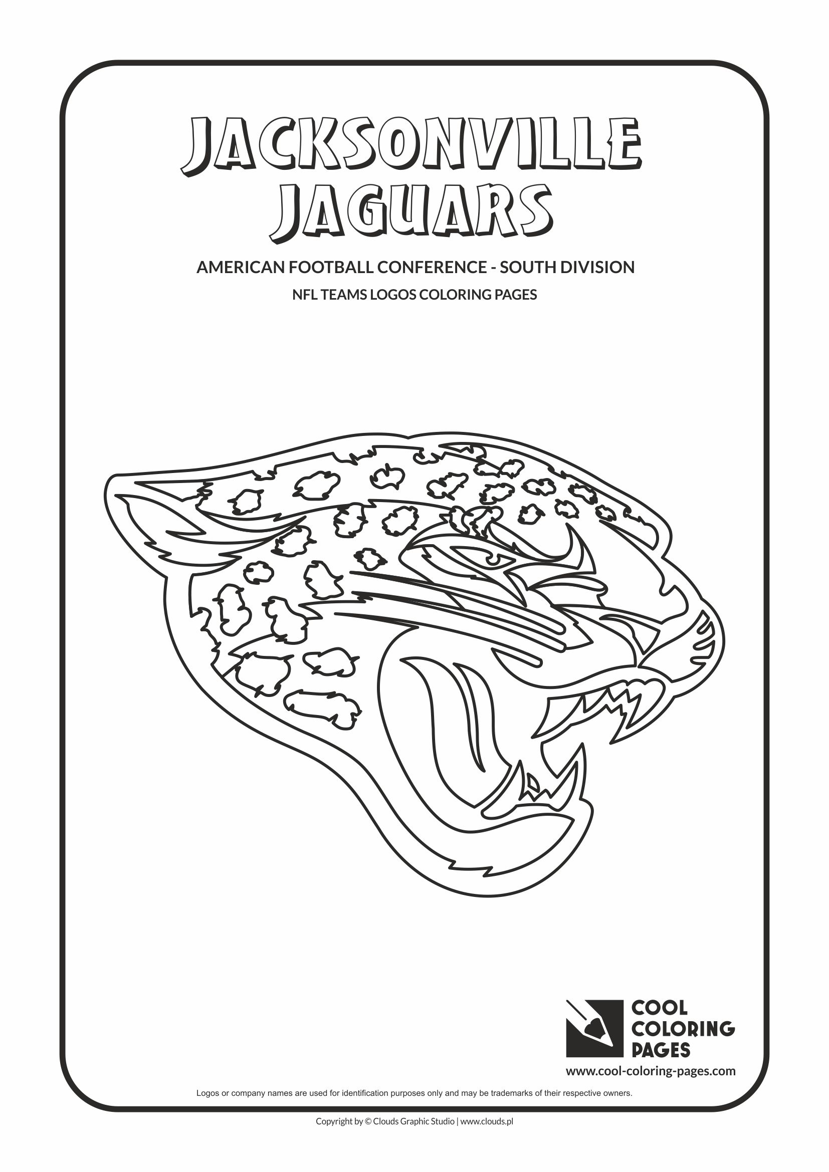 Cool Coloring Pages - NFL American Football Clubs Logos - American Football Conference - South Division / Jacksonville Jaguars logo / Coloring page with Jacksonville Jaguars logo