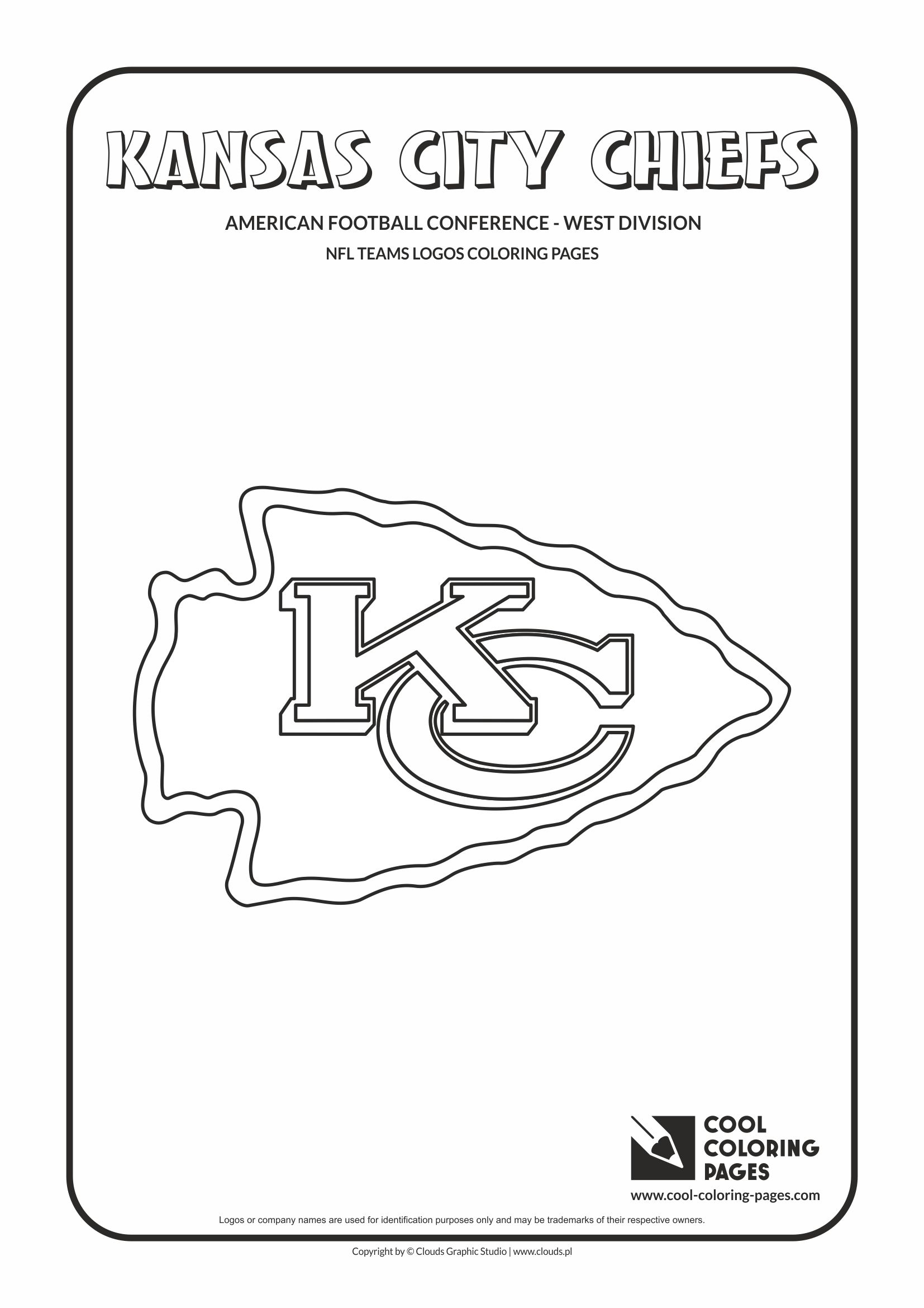 Cool Coloring Pages - NFL American Football Clubs Logos - American Football Conference - West Division / Kansas City Chiefs logo / Coloring page with Kansas City Chiefs logo