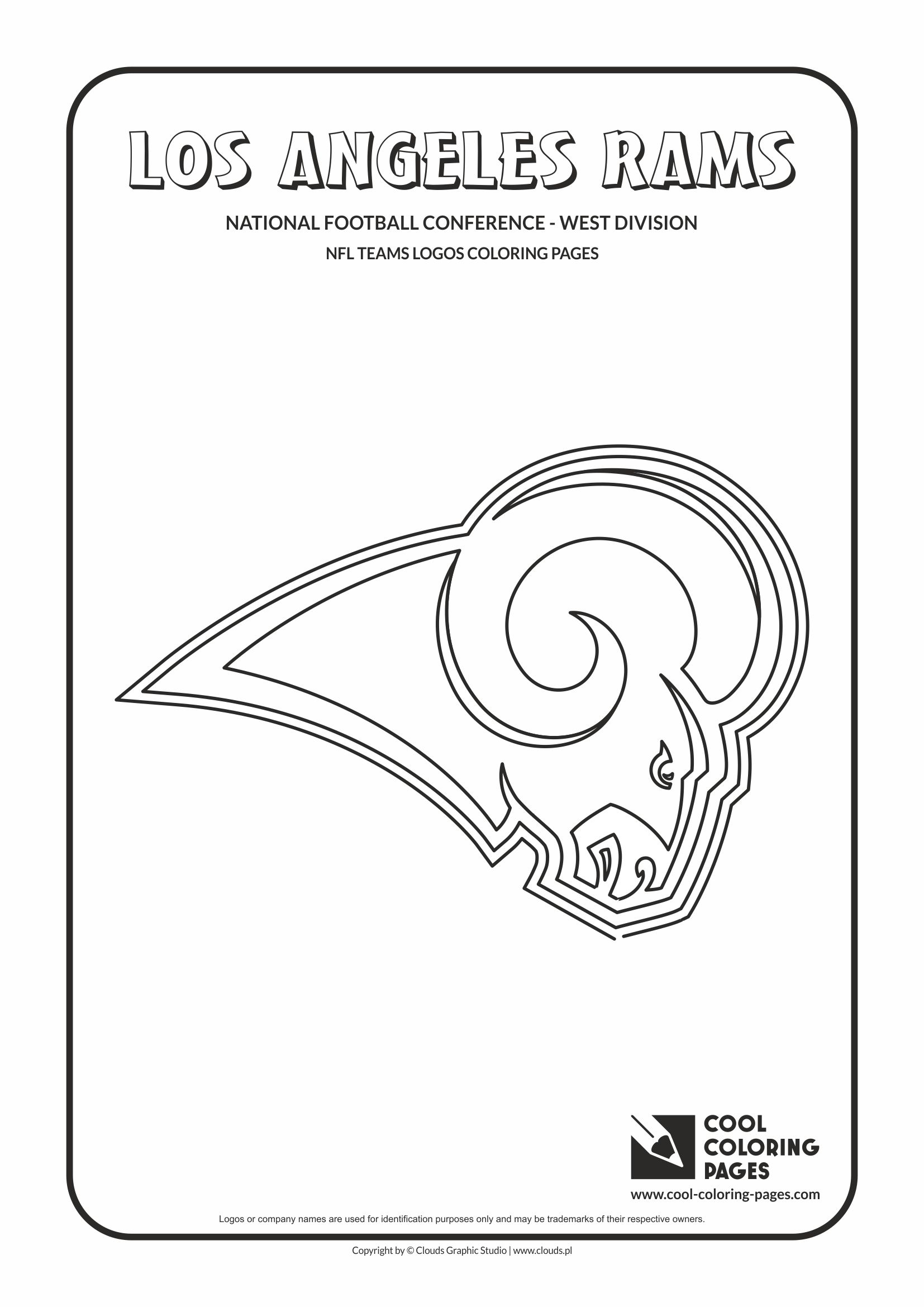 Cool Coloring Pages - NFL American Football Clubs Logos - National Football Conference - West Division / Los Angeles Rams logo / Coloring page with Los Angeles Rams logo