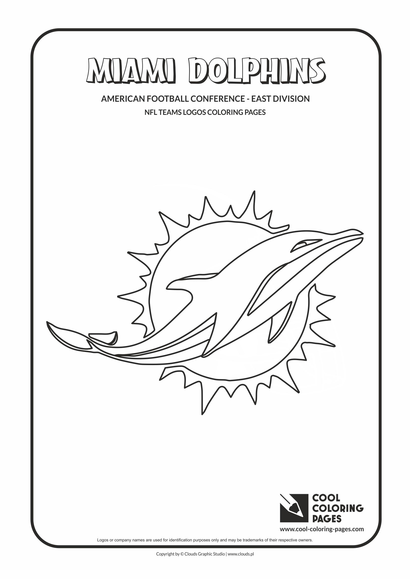 Cool Coloring Pages - NFL American Football Clubs Logos - American Football Conference - East Division / Miami Dolphins logo / Coloring page with Miami Dolphins logo