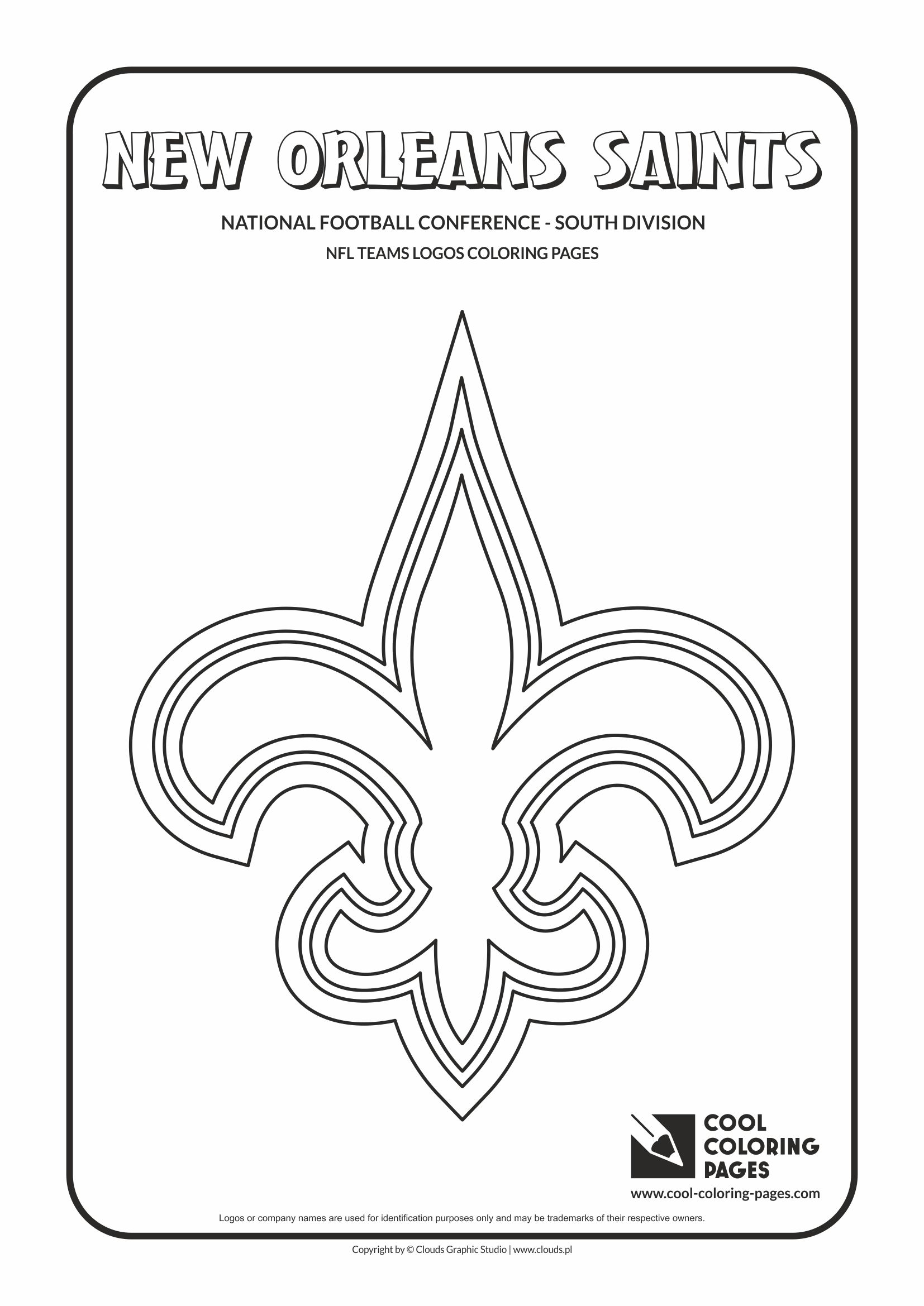 Cool Coloring Pages New Orleans Saints NFL American football teams