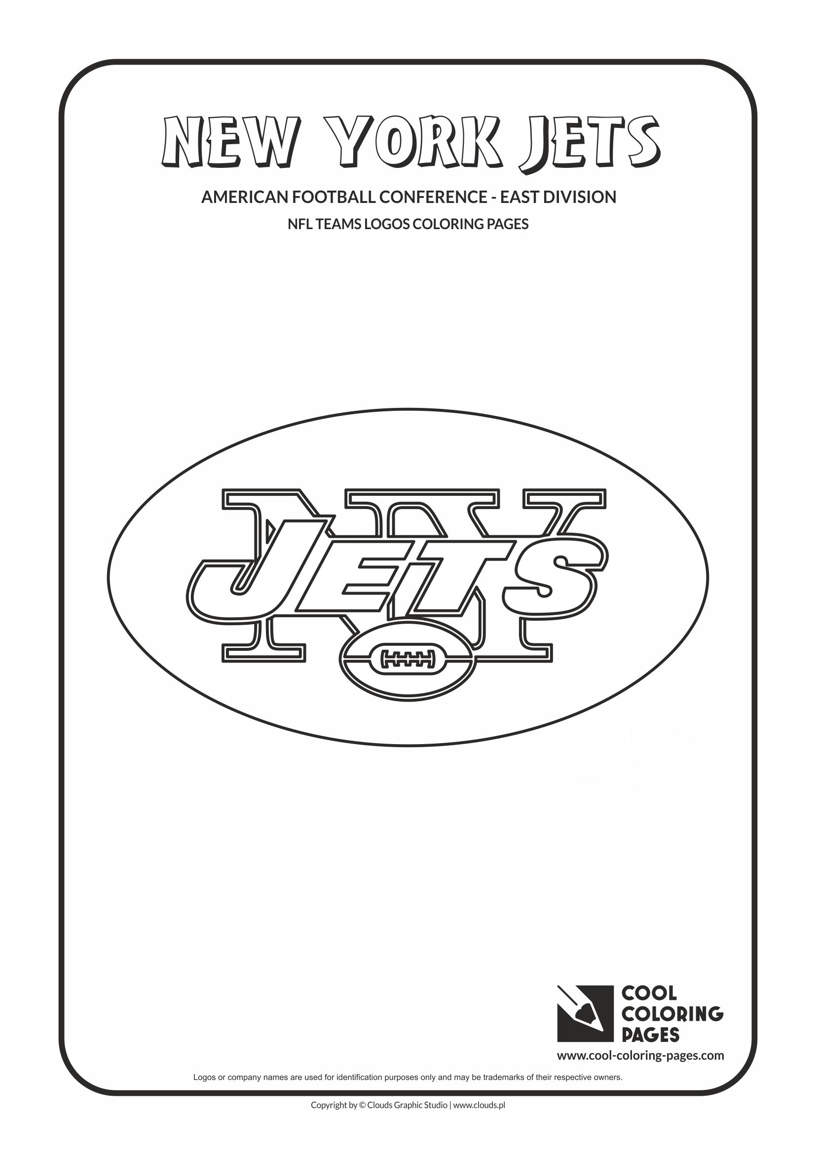 Cool Coloring Pages - NFL American Football Clubs Logos - American Football Conference - East Division / New York Jets logo / Coloring page with New York Jets logo
