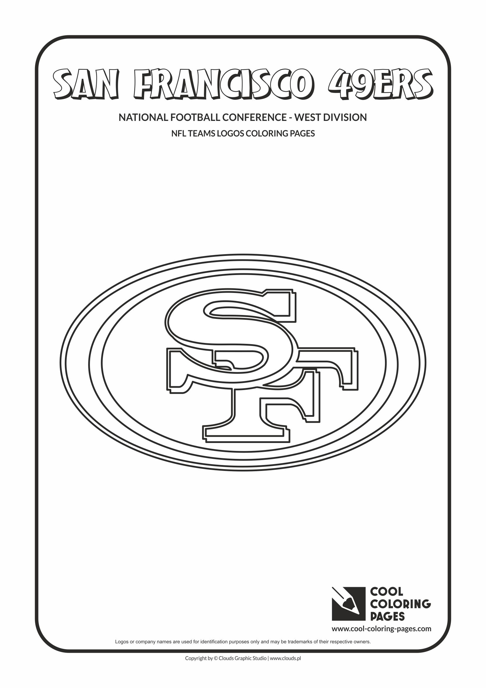 Cool Coloring Pages - NFL American Football Clubs Logos - National Football Conference - West Division / San Francisco 49ers logo / Coloring page with San Francisco 49ers logo