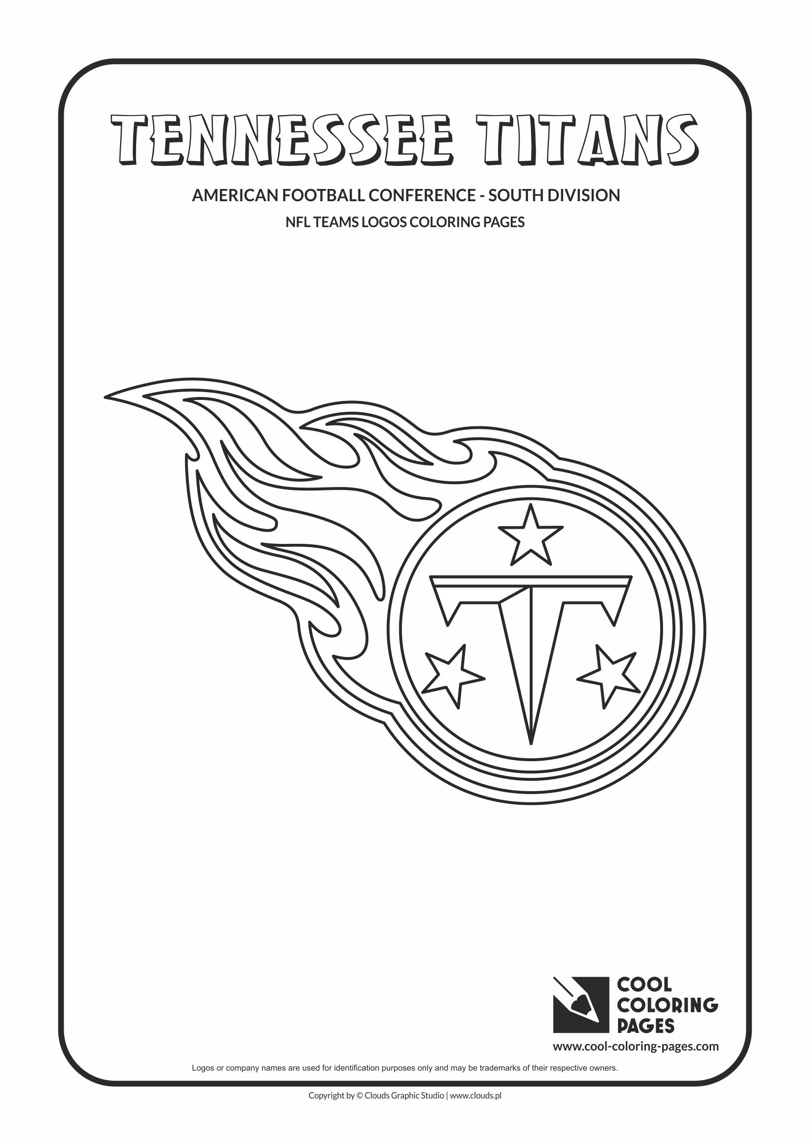 Cool Coloring Pages - NFL American Football Clubs Logos - American Football Conference - South Division / Tennessee Titans logo / Coloring page with Tennessee Titans logo