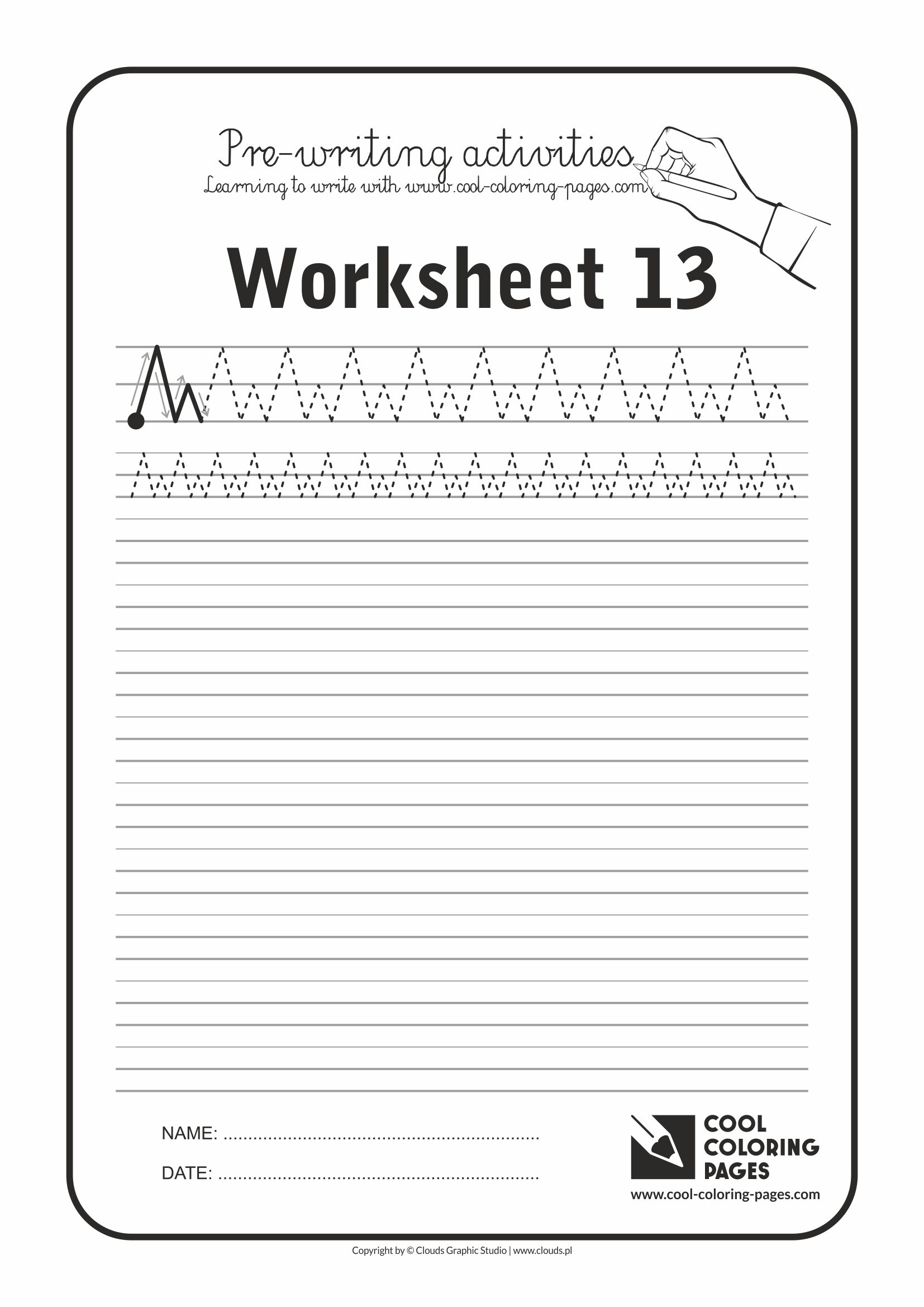 Cool Coloring Pages / Pre-writing activities / Worksheet no.13