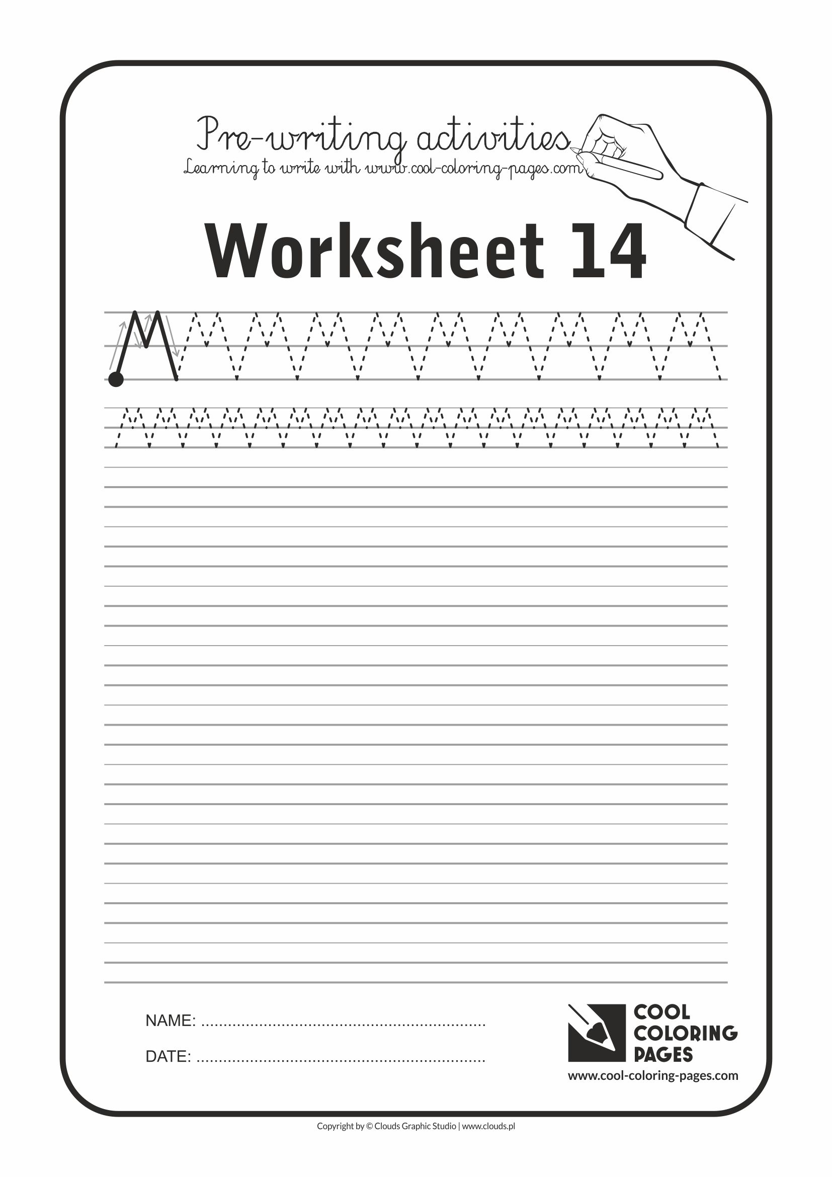 Cool Coloring Pages / Pre-writing activities / Worksheet no.14