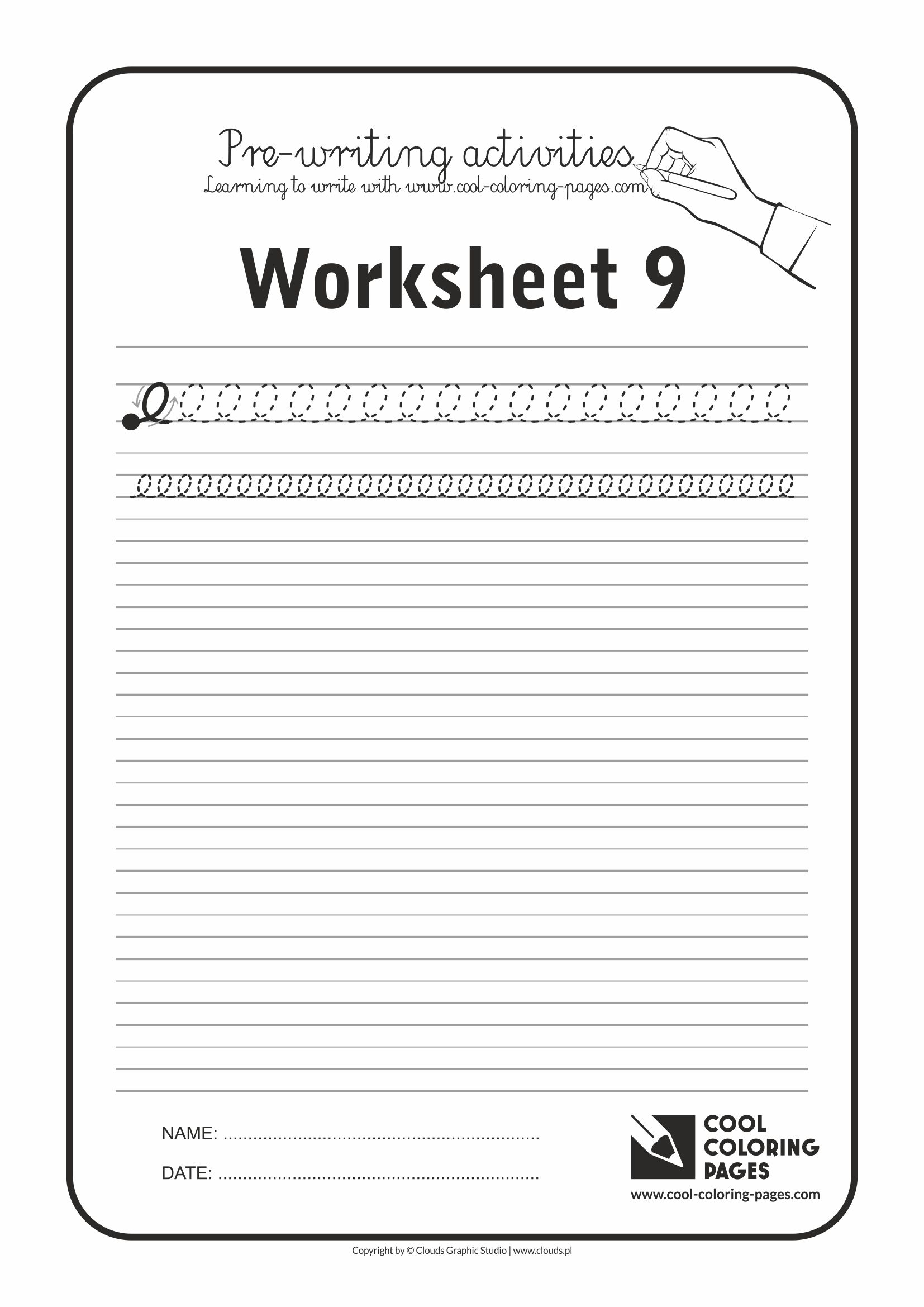 Cool Coloring Pages / Pre-writing activities / Worksheet no.9