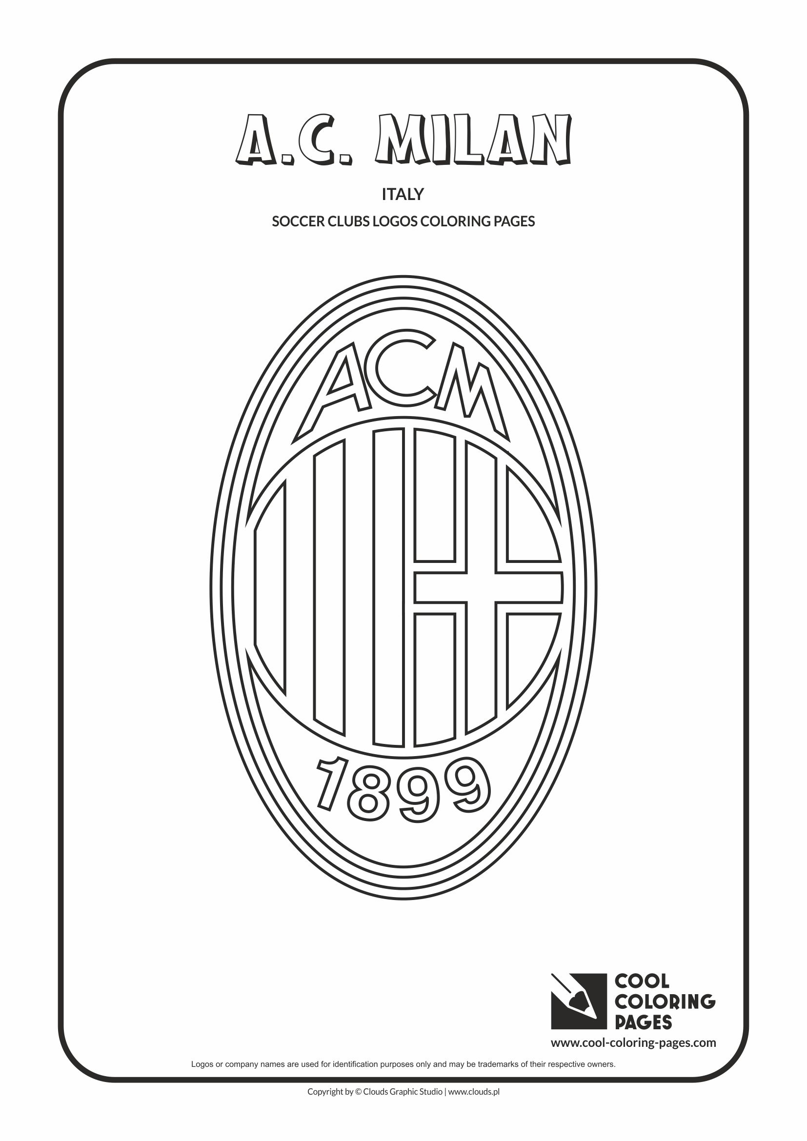 Cool Coloring Pages - Soccer Clubs Logos / A.C. Milan logo / Coloring page with A.C. Milan logo