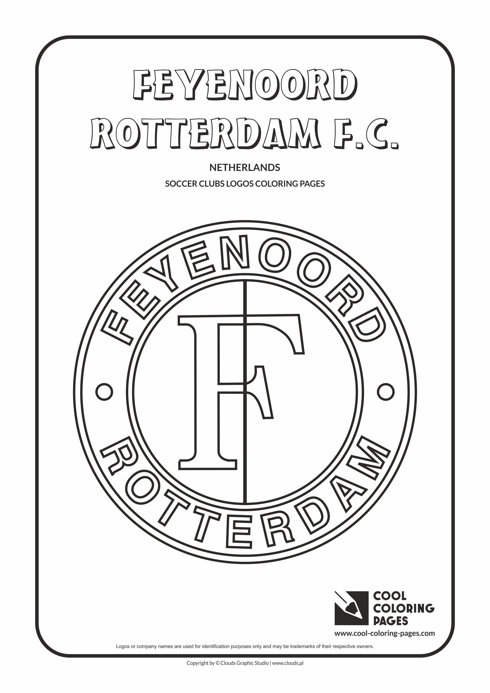 Cool Coloring Pages - Soccer Clubs Logos / Feyenoord Rotterdam logo / Coloring page with Feyenoord Rotterdam logo