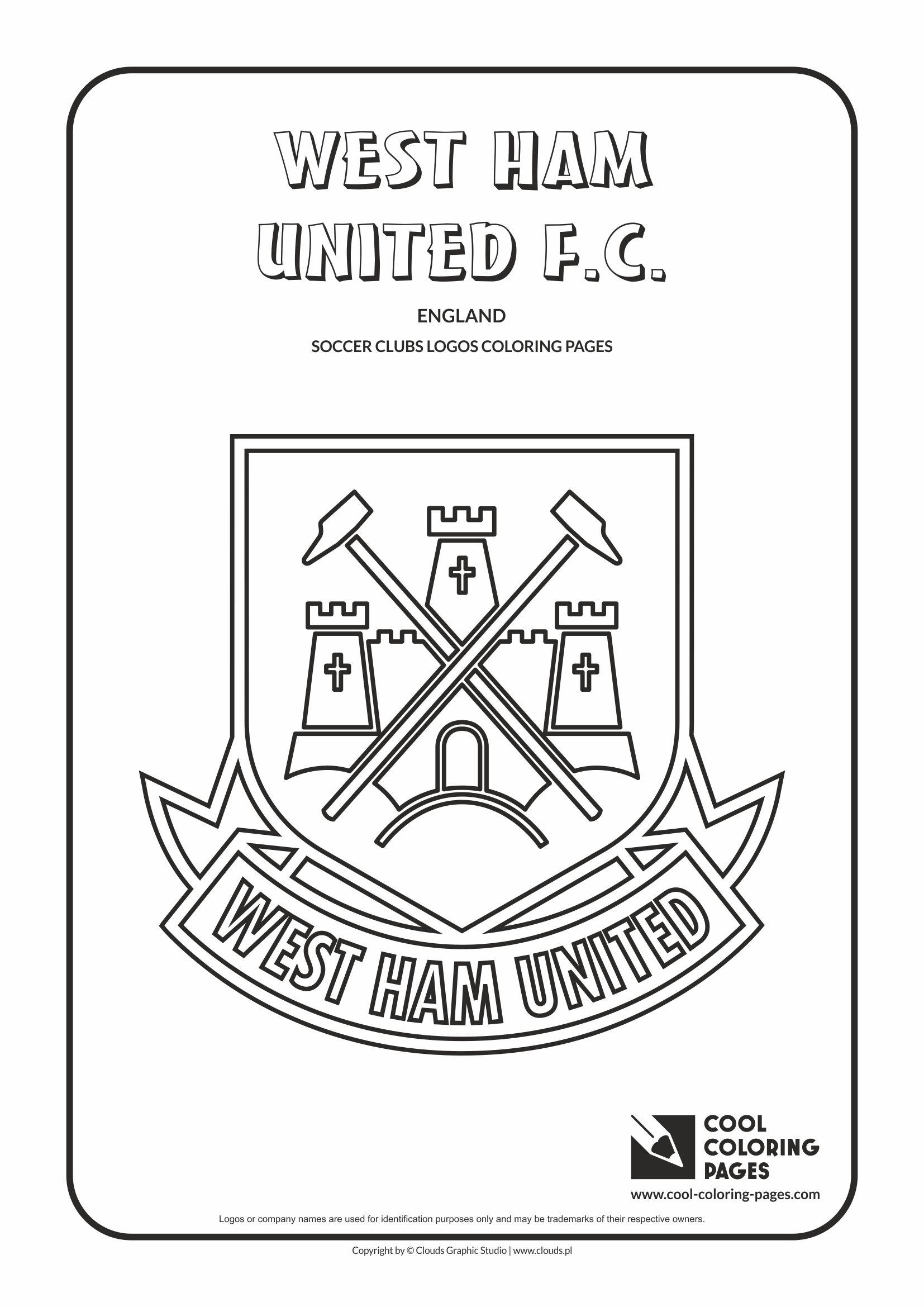 Cool Coloring Pages - Soccer Clubs Logos / West Ham United F.C. logo / Coloring page with West Ham United F.C. logo