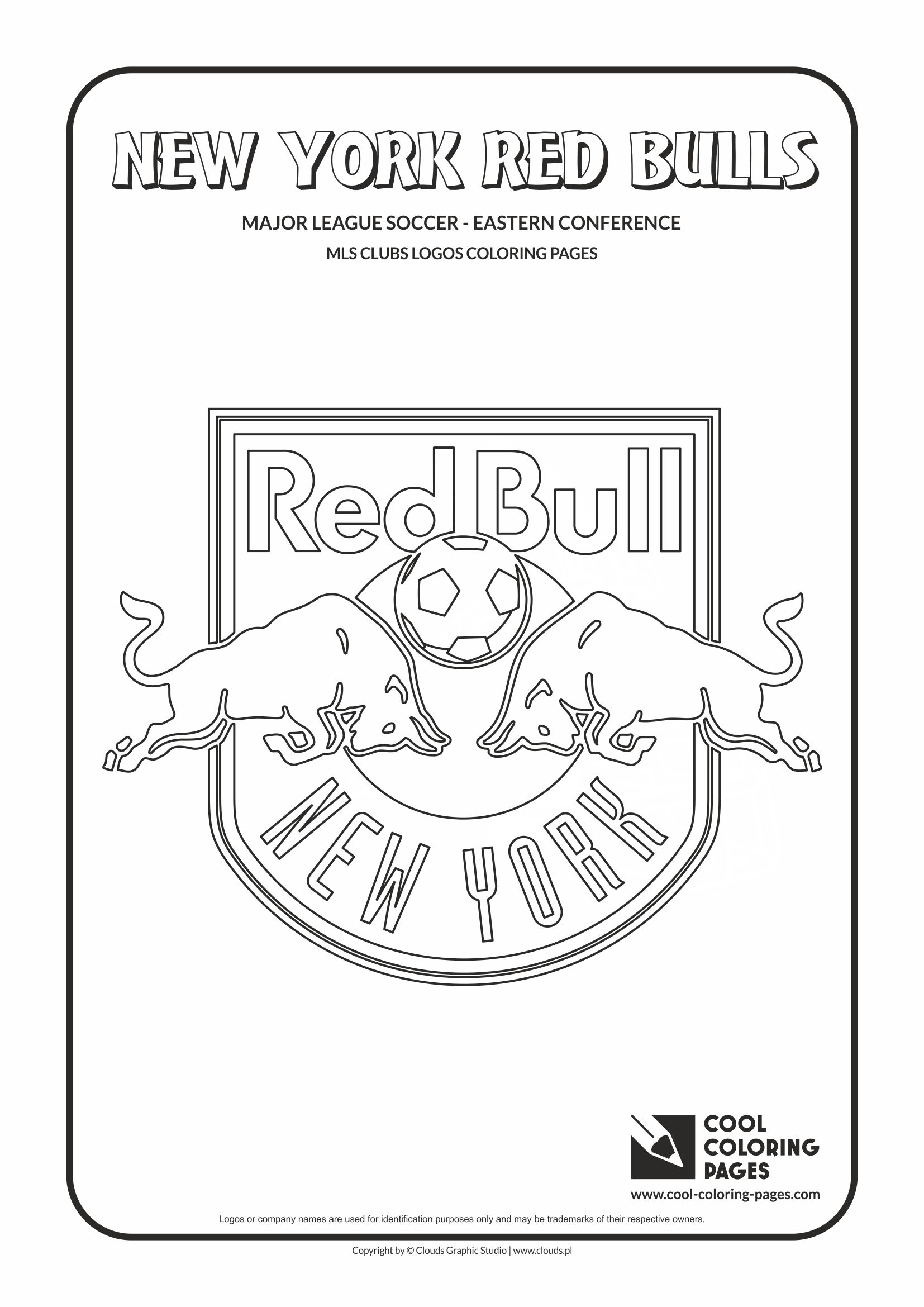 Cool Coloring Pages - Major League Soccer Logos - Eastern Conference / New York Red Bulls logo / Coloring page with New York Red Bulls logo