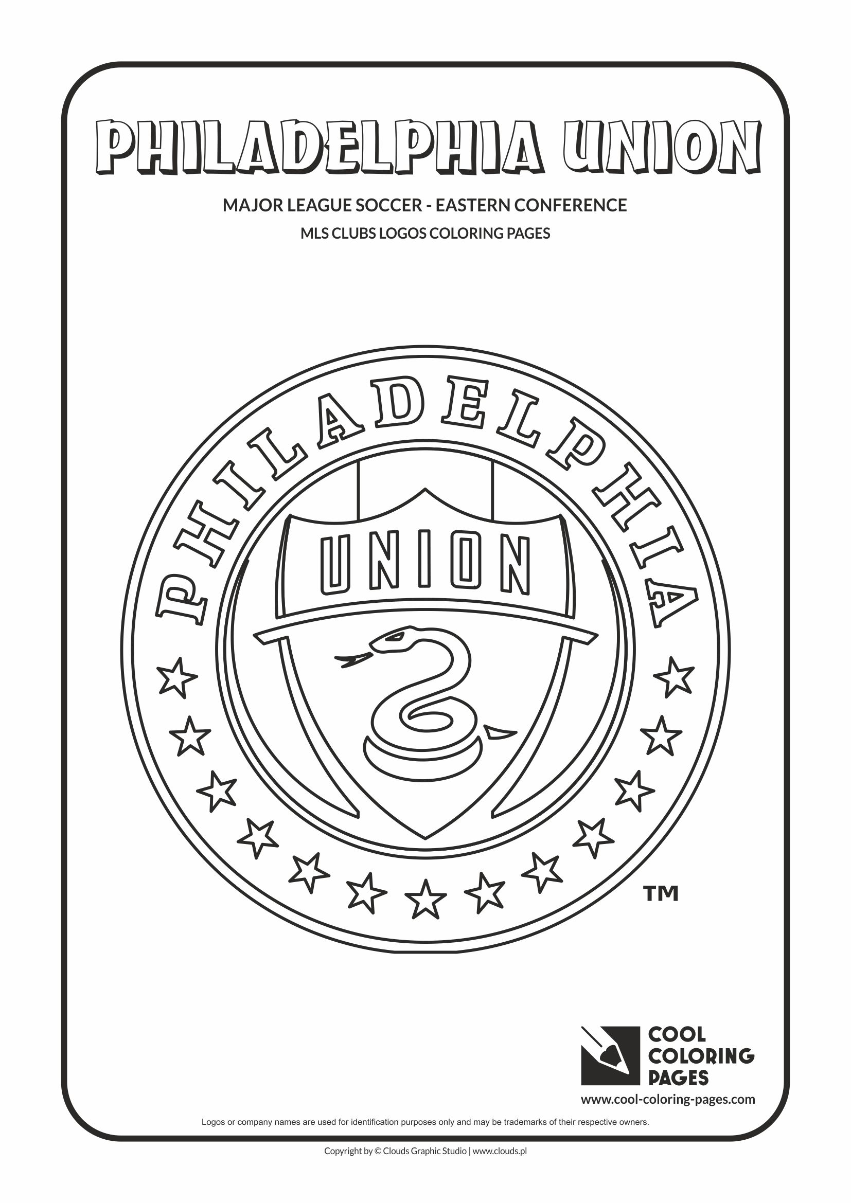 Cool Coloring Pages - Major League Soccer Logos - Eastern Conference / Philadelphia Union logo / Coloring page with Philadelphia Union logo
