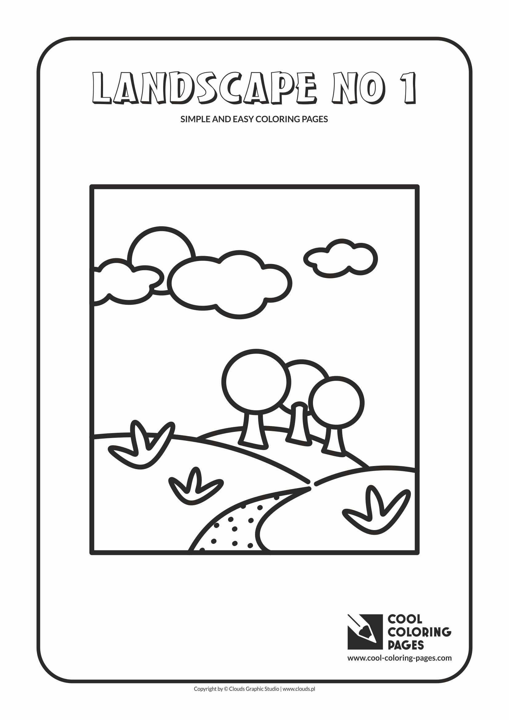 Simple and easy coloring pages for toddlers - Landscape no 1
