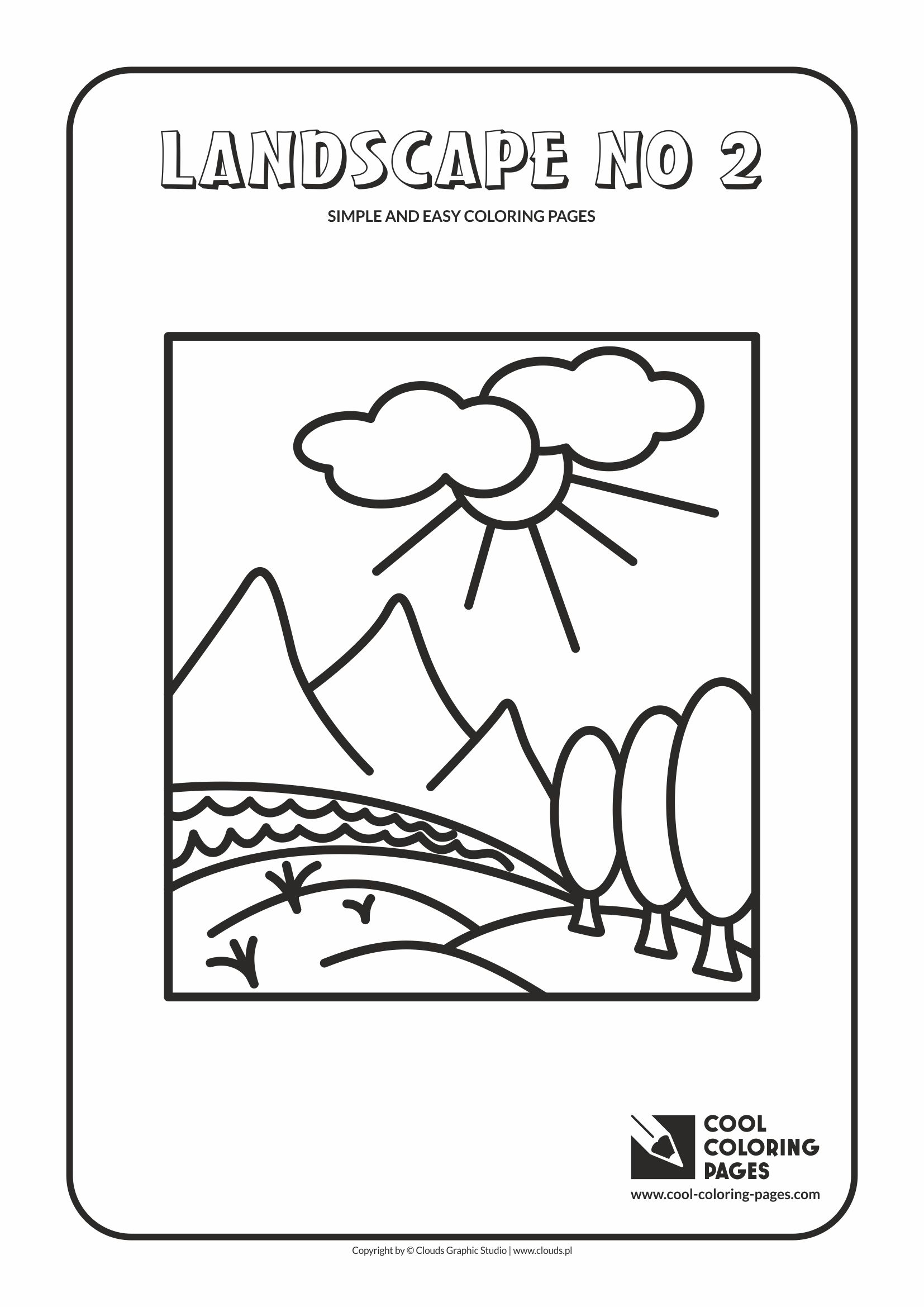 Simple and easy coloring pages for toddlers - Landscape no 2