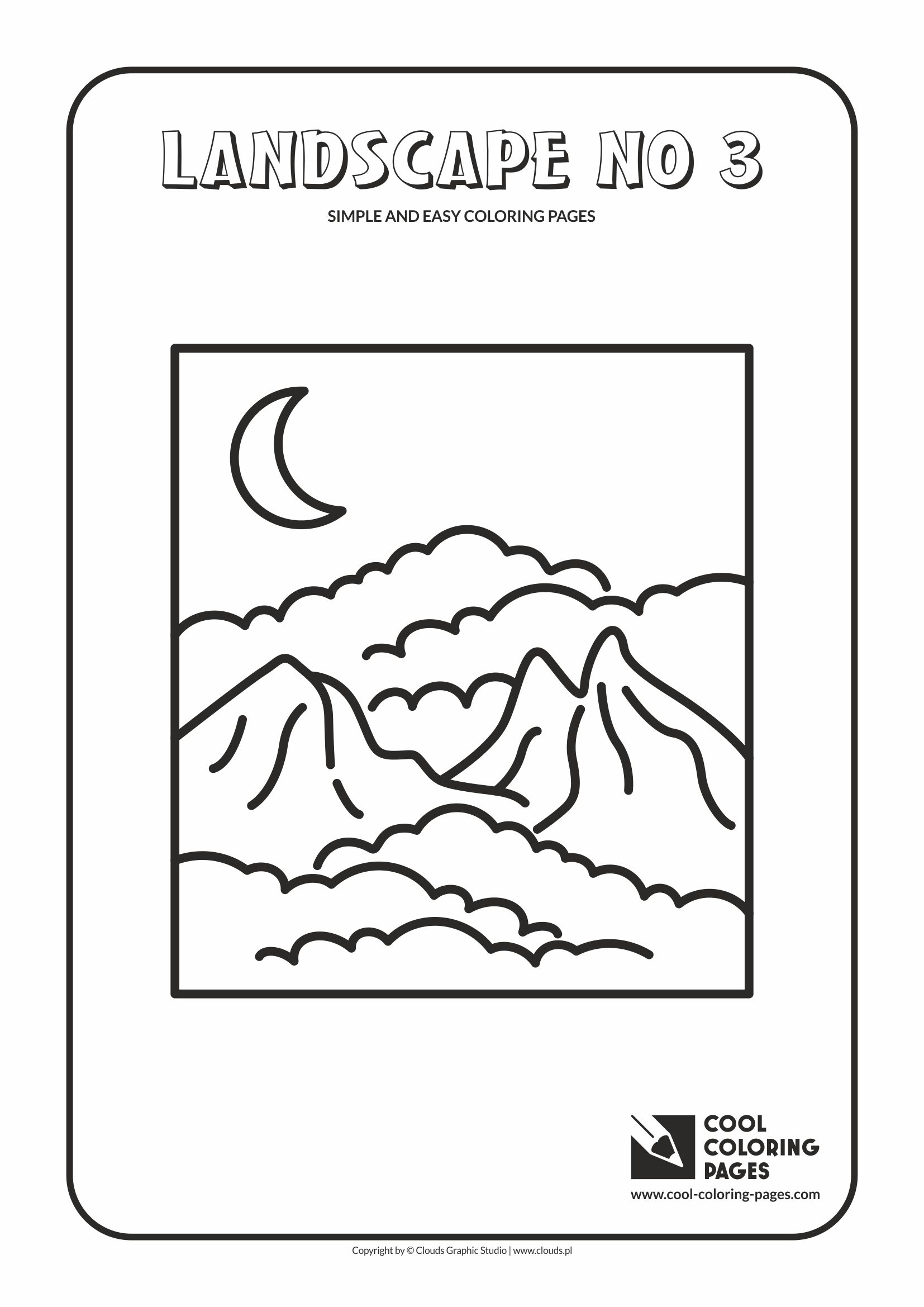 Simple and easy coloring pages for toddlers - Landscape no 3