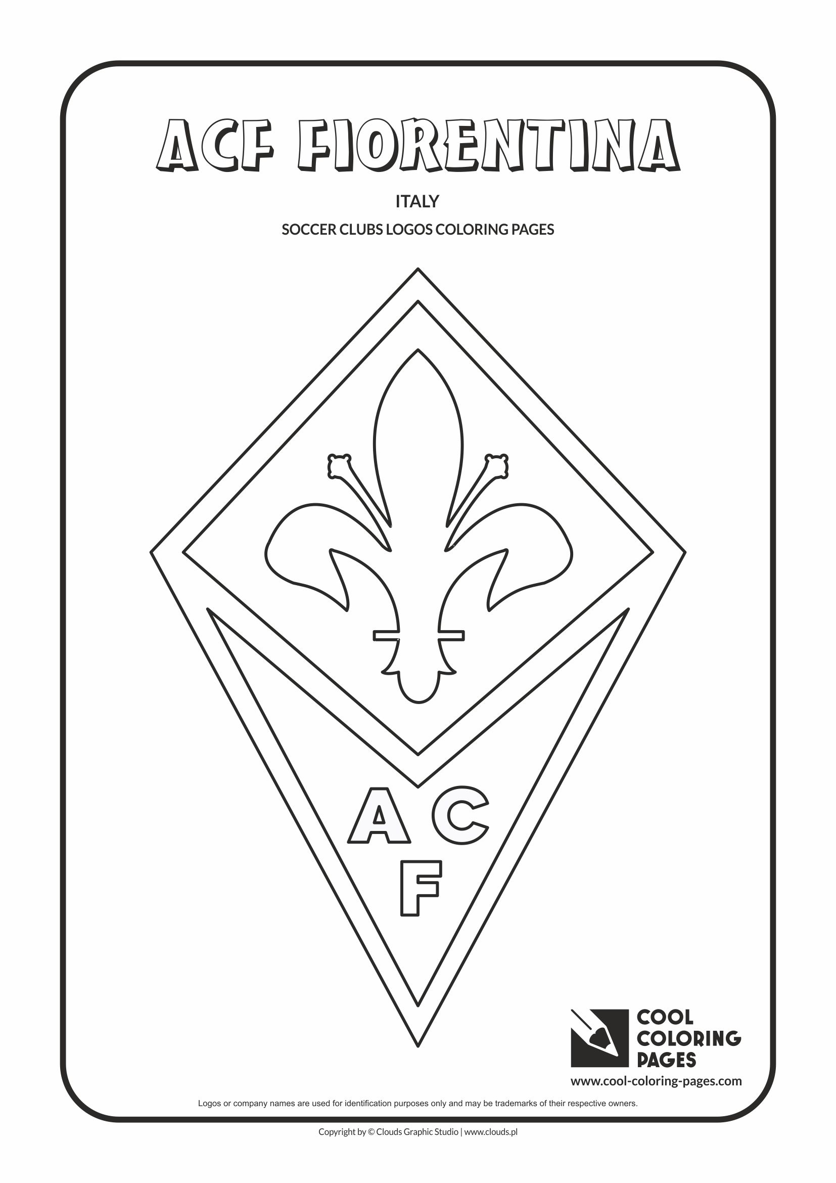 ACF Fiorentina logo coloring / Coloring page with ACF Fiorentina logo / ACF Fiorentina logo colouring page.
