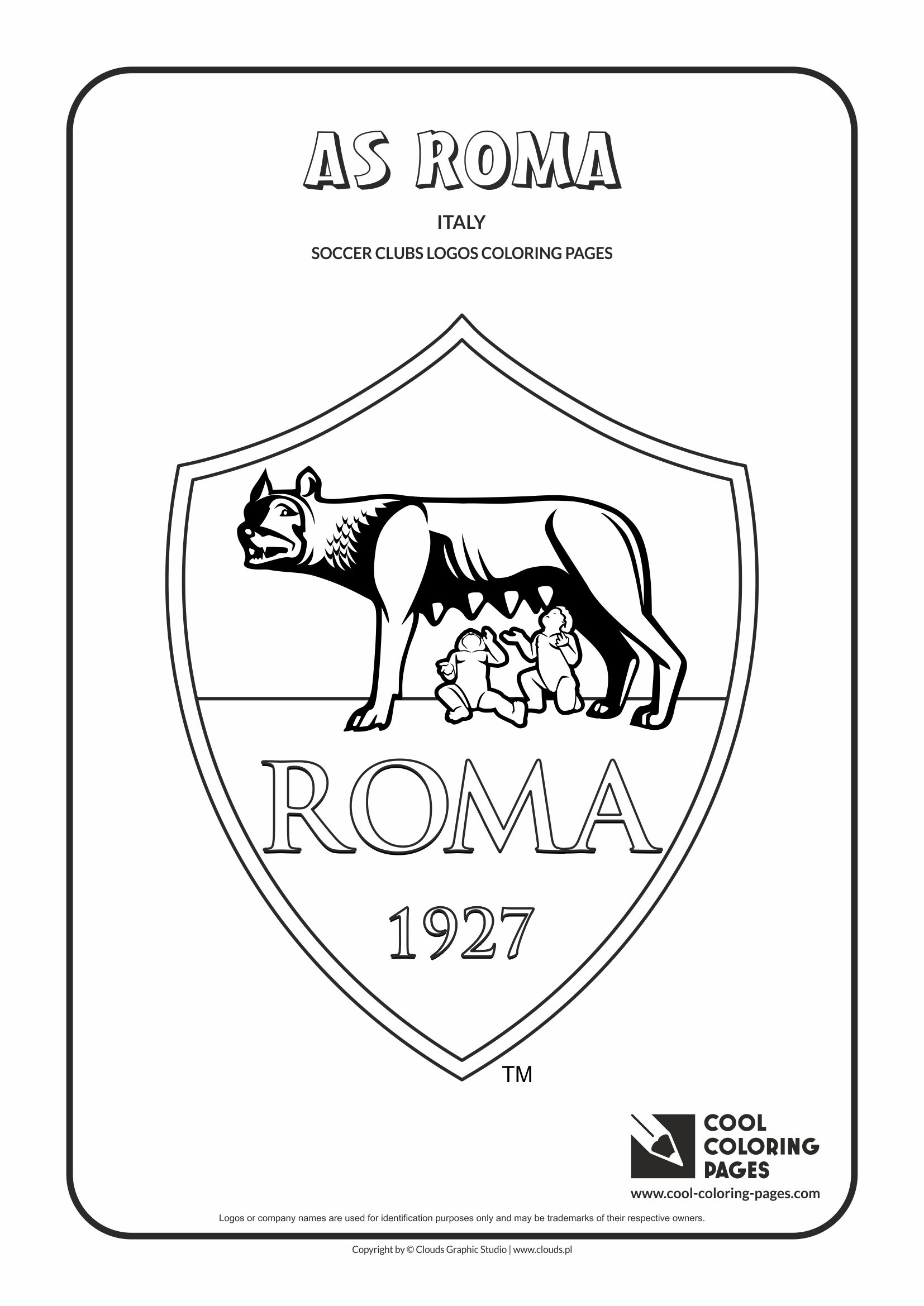 A.S. Roma logo coloring / Coloring page with A.S. Roma logo / Roma logo colouring page.