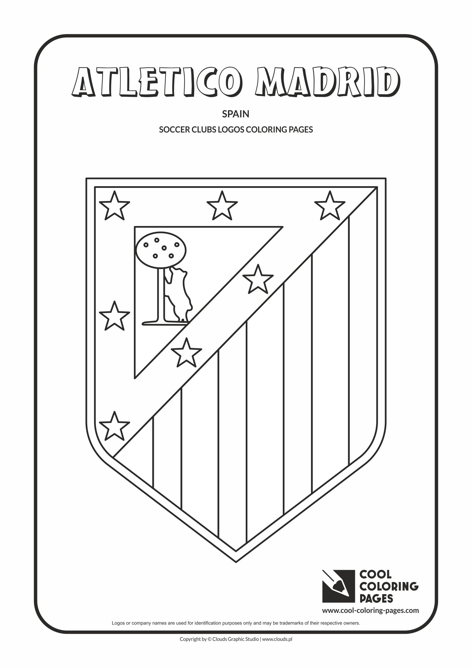 Atletico Madrid logo coloring / Coloring page with Atletico Madrid logo / Atletico Madrid logo colouring page.