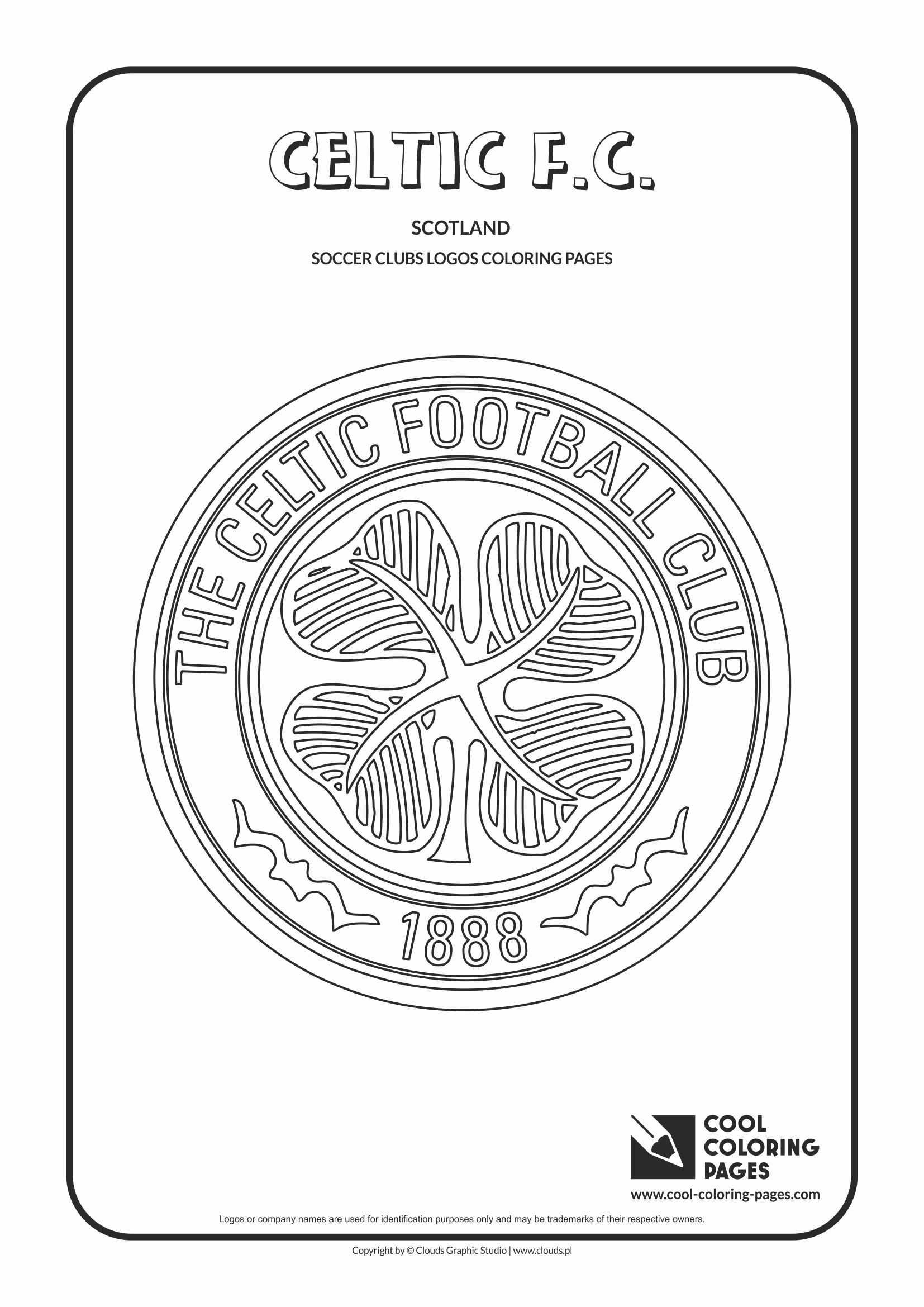 Celtic F.C. logo coloring / Coloring page with Celtic F.C. logo / Celtic F.C. logo colouring page.