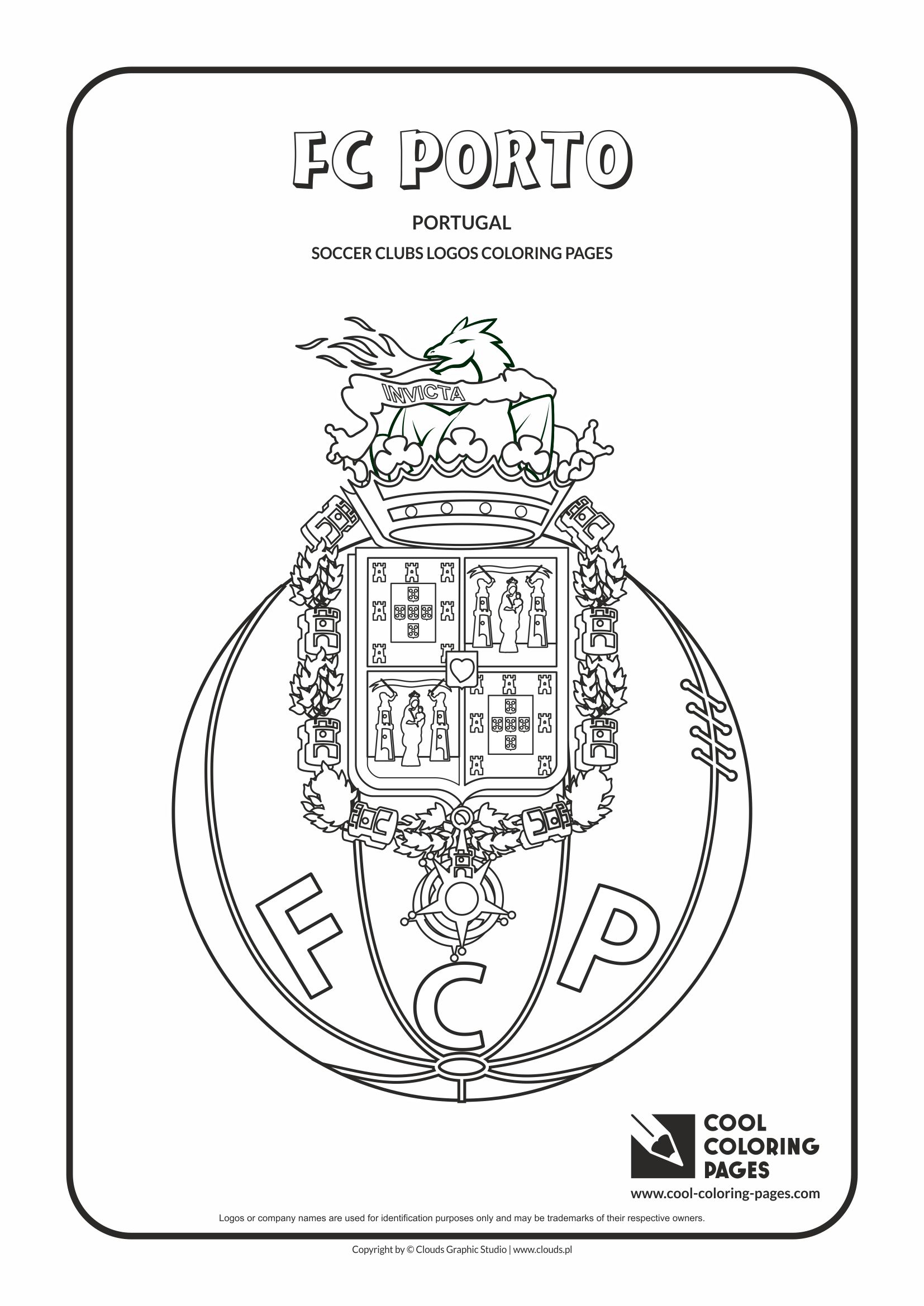 FC Porto logo coloring / Coloring page with FC Porto logo / FC Porto logo colouring page.