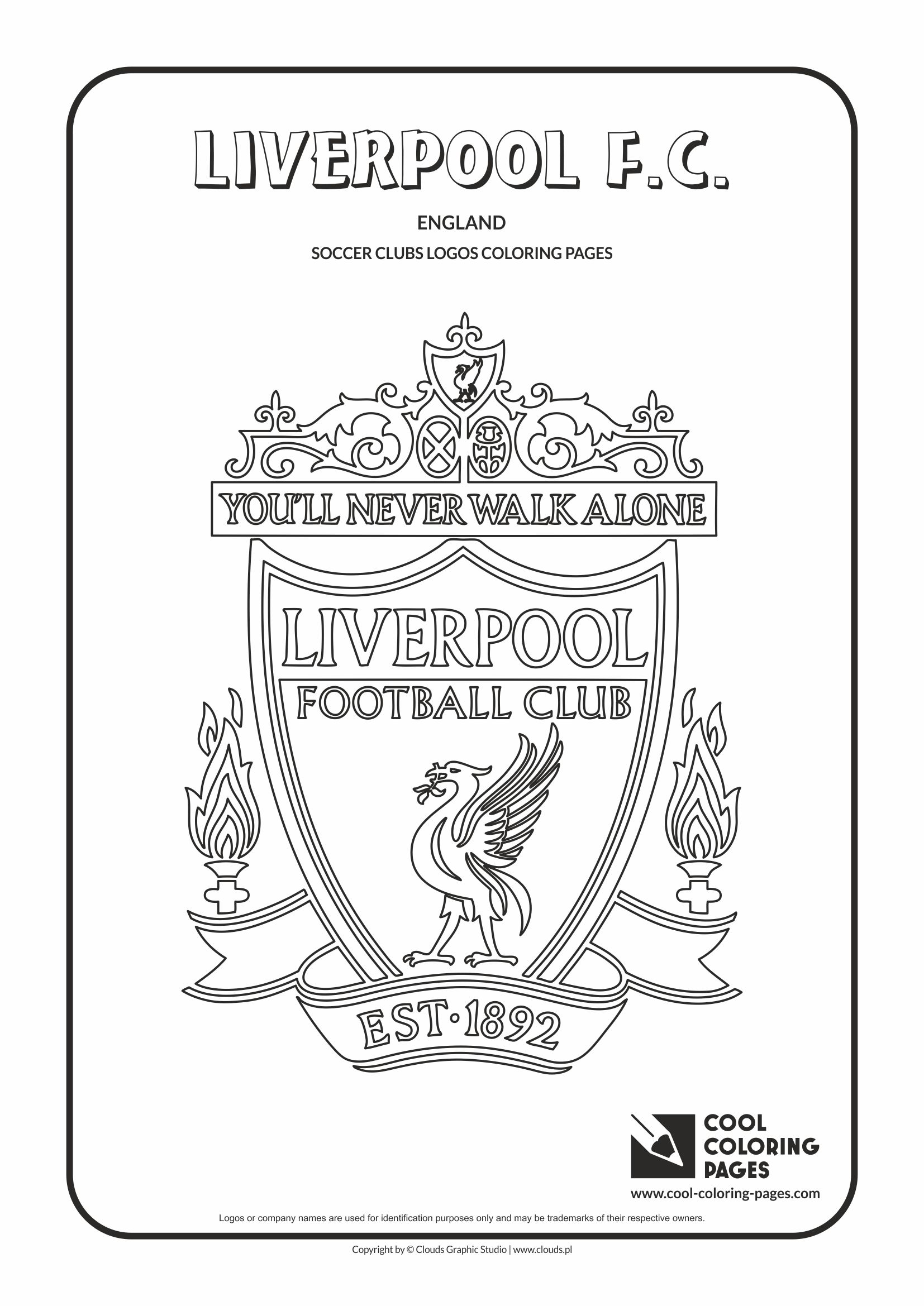 Liverpool F.C. logo coloring / Coloring page with Liverpool F.C. logo / Liverpool logo colouring page.
