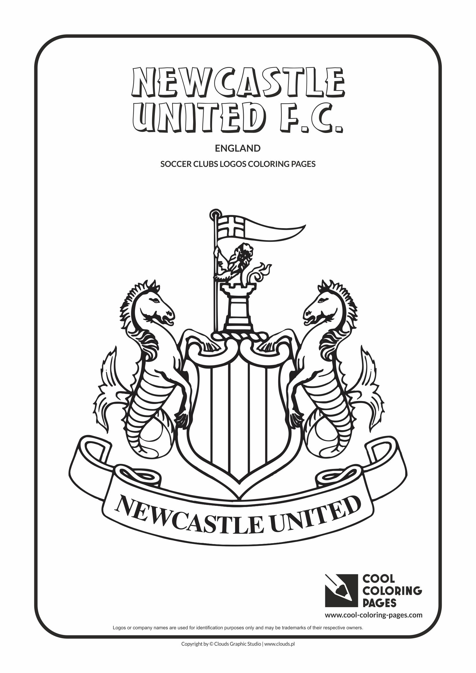Newcastle United F.C. logo coloring / Coloring page with Newcastle United F.C. logo / Newcastle United F.C. logo colouring page.