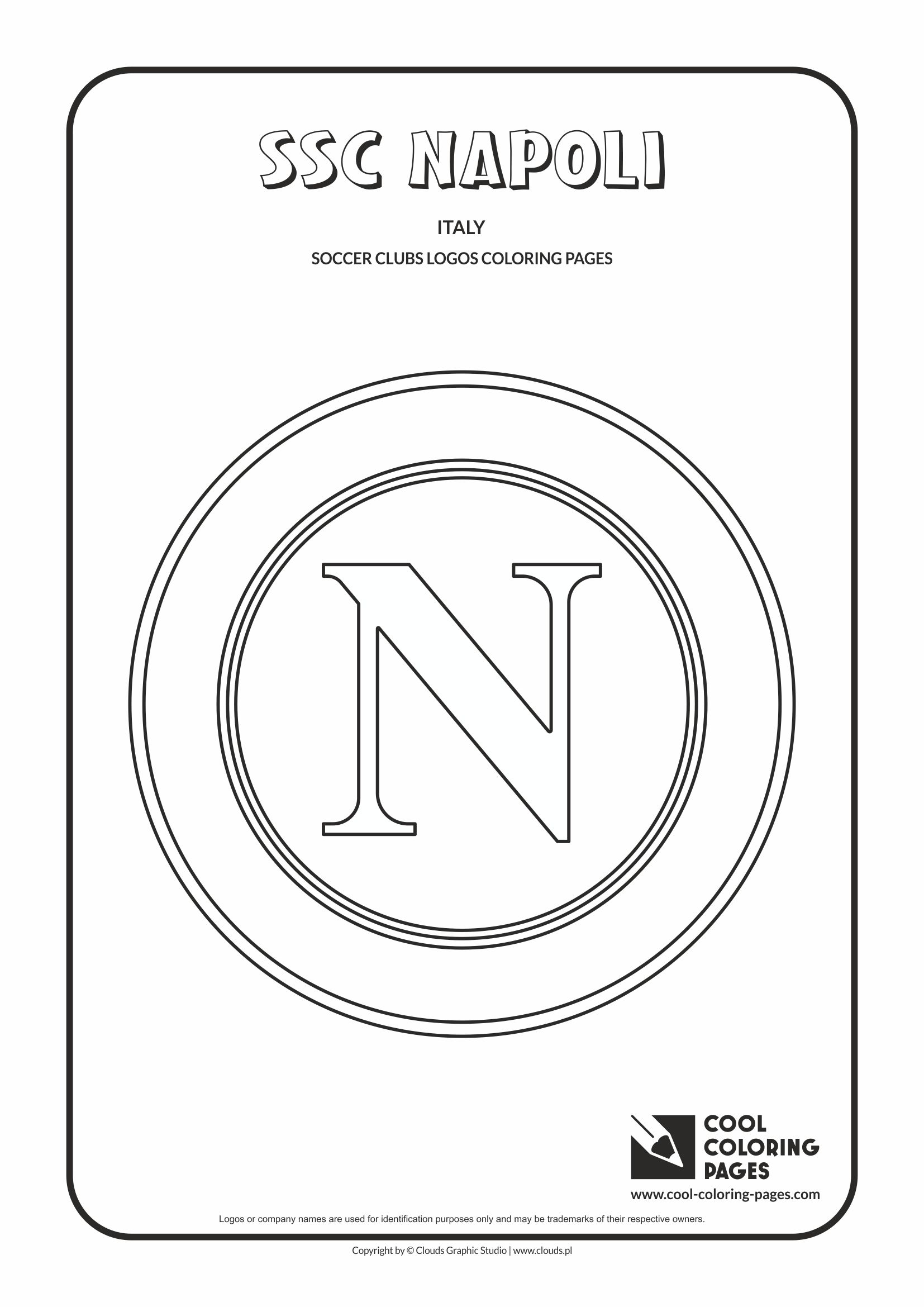 S.S.C. Napoli logo coloring / Coloring page with S.S.C. Napoli logo / Napoli logo colouring page.