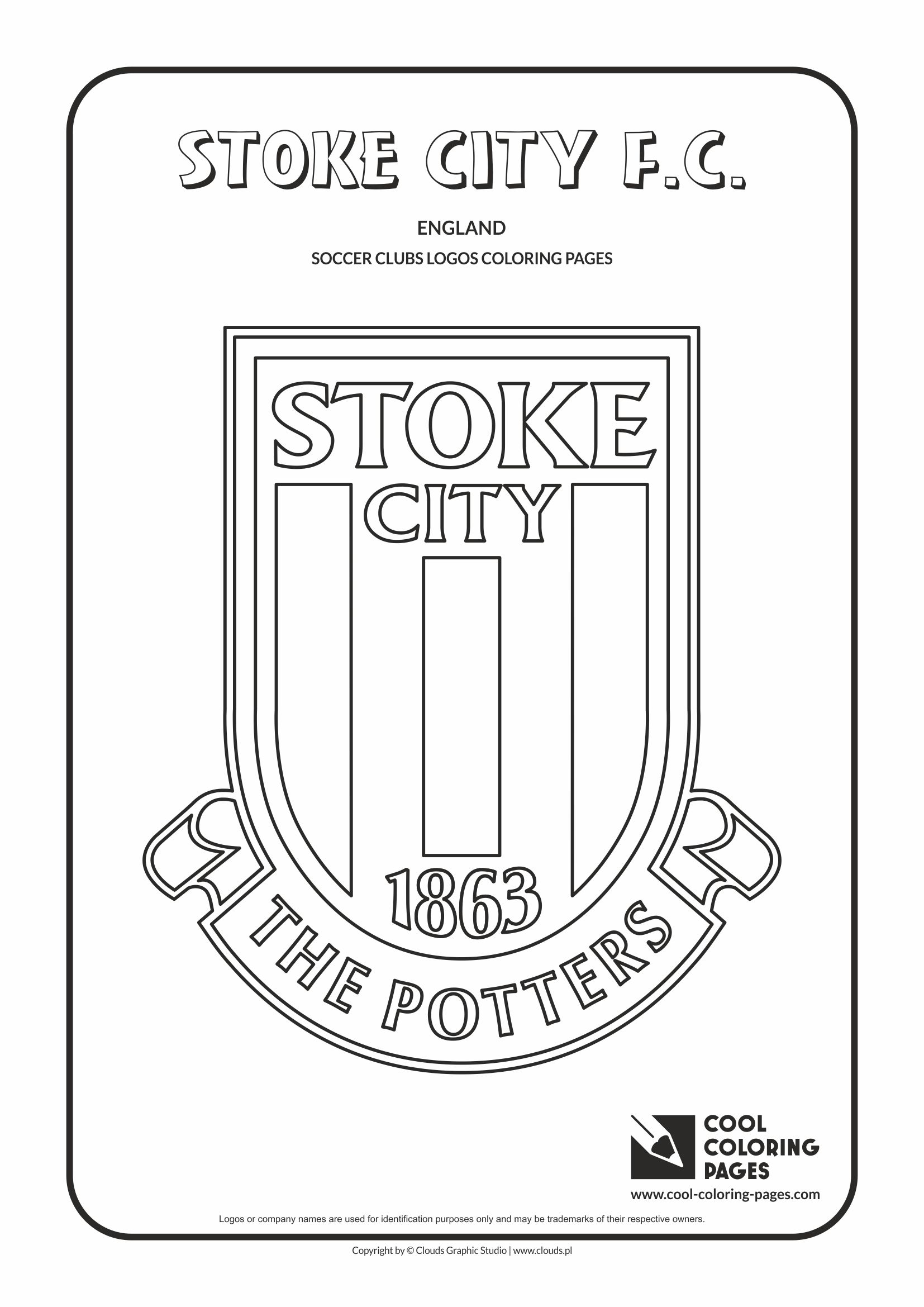 Stoke City F.C. logo coloring / Coloring page with Stoke City F.C. logo / Stoke City F.C. logo colouring page.