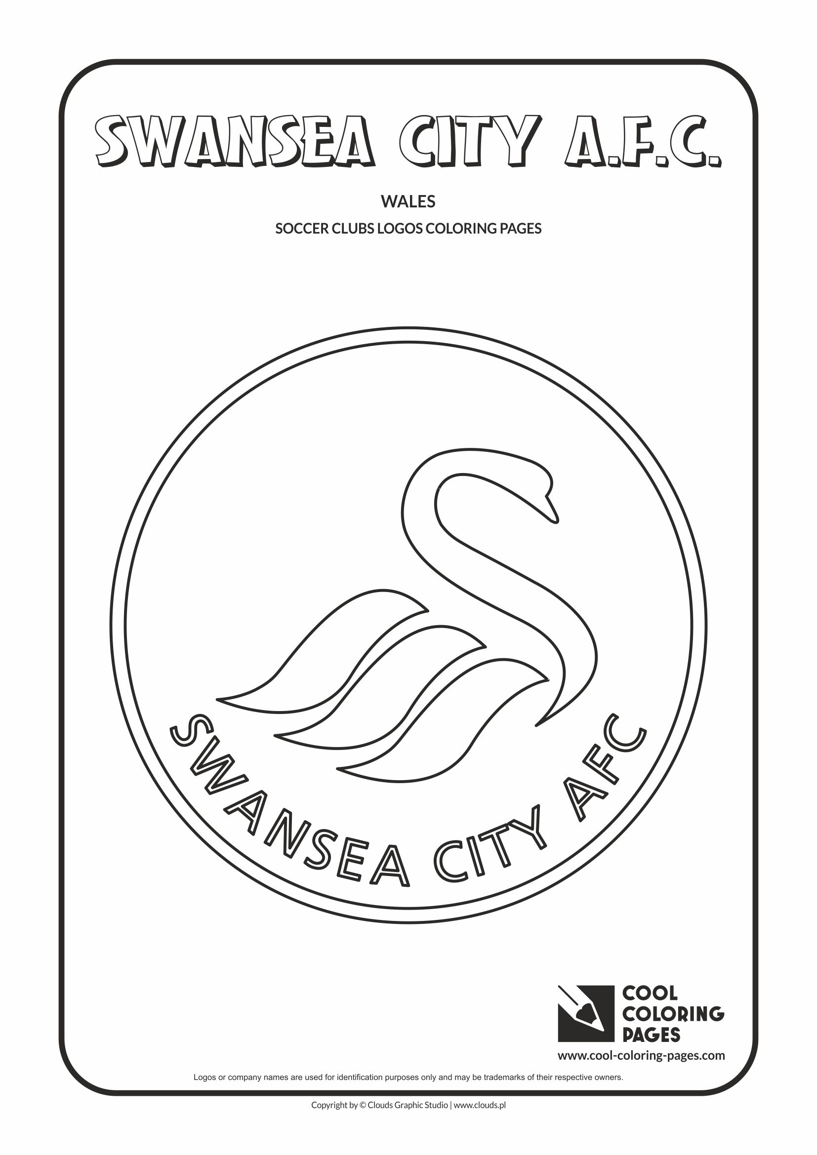 Swansea City A.F.C. logo coloring / Coloring page with Swansea City A.F.C. logo / Swansea City A.F.C. logo colouring page.